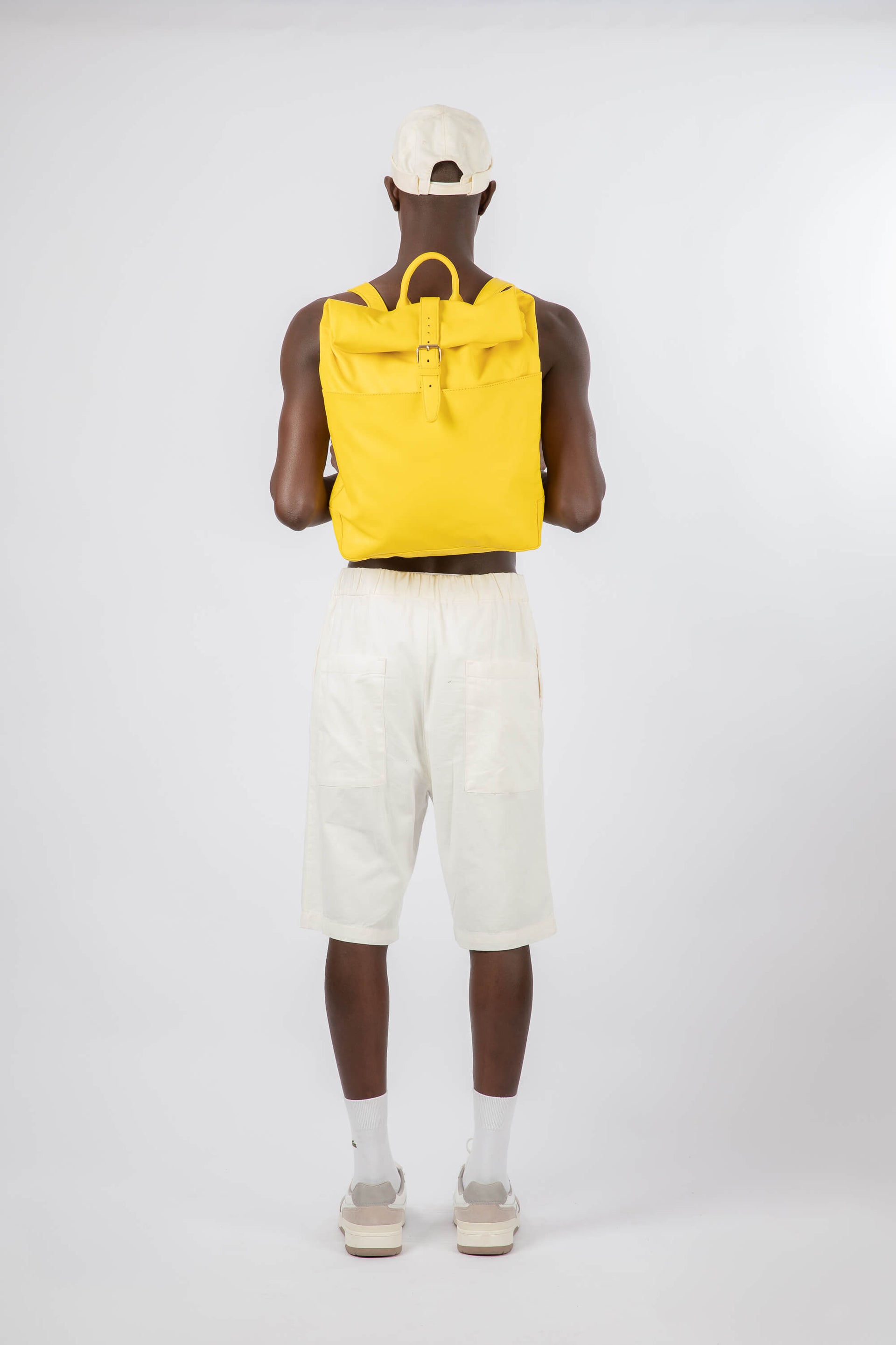 Soft Leather Rolltop Backpack 16" Yellow
