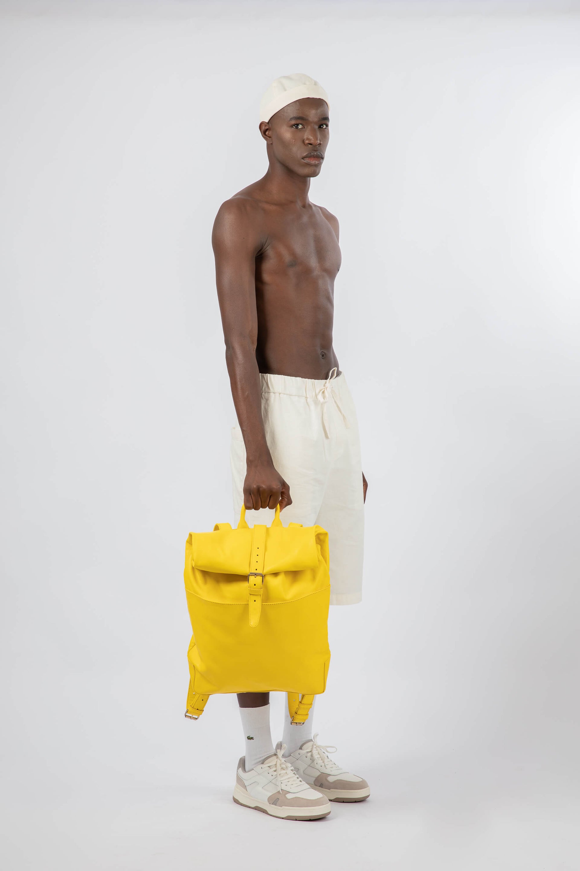 Soft Leather Rolltop Backpack 16" Yellow