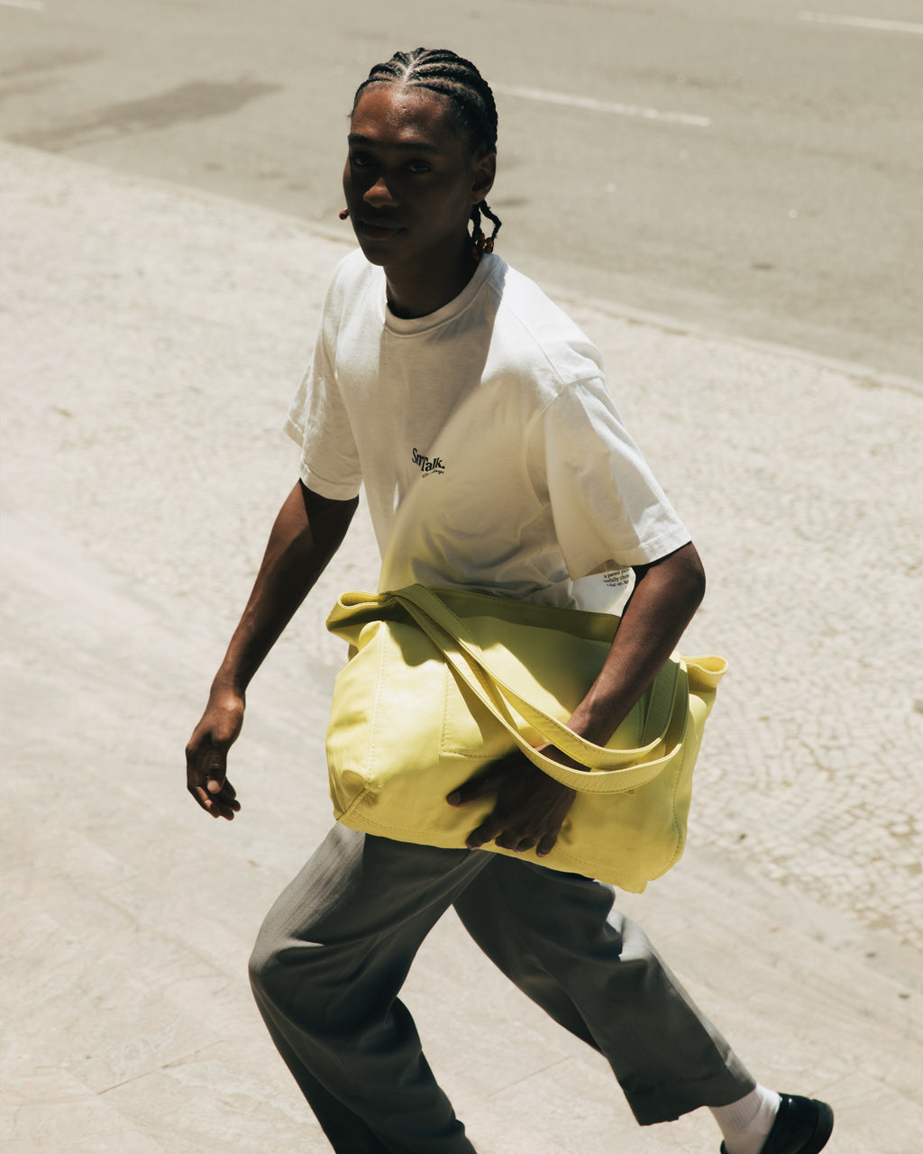 Soft Leather Maxi Tote Butter Yellow