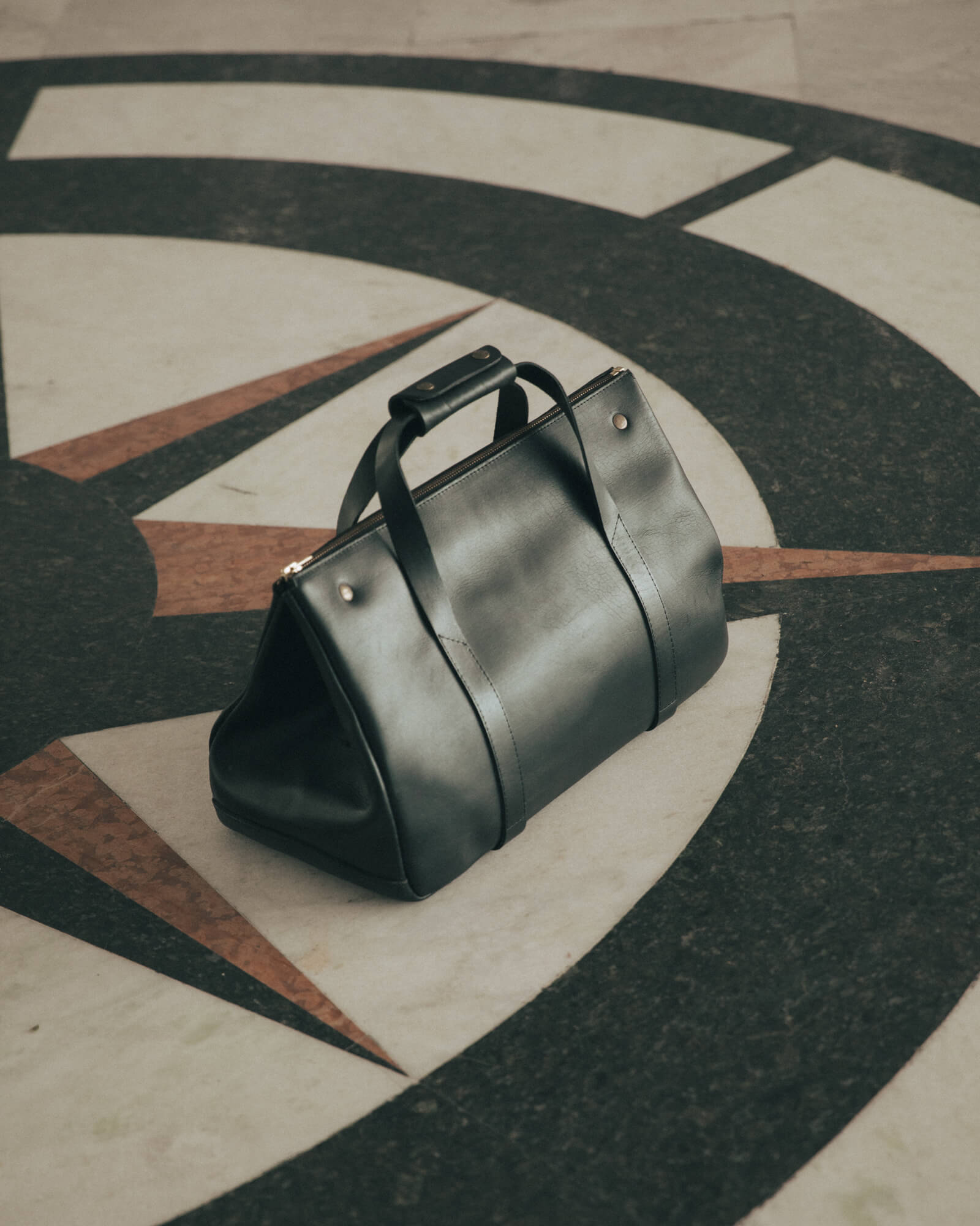 Leather Weekender Bag Black