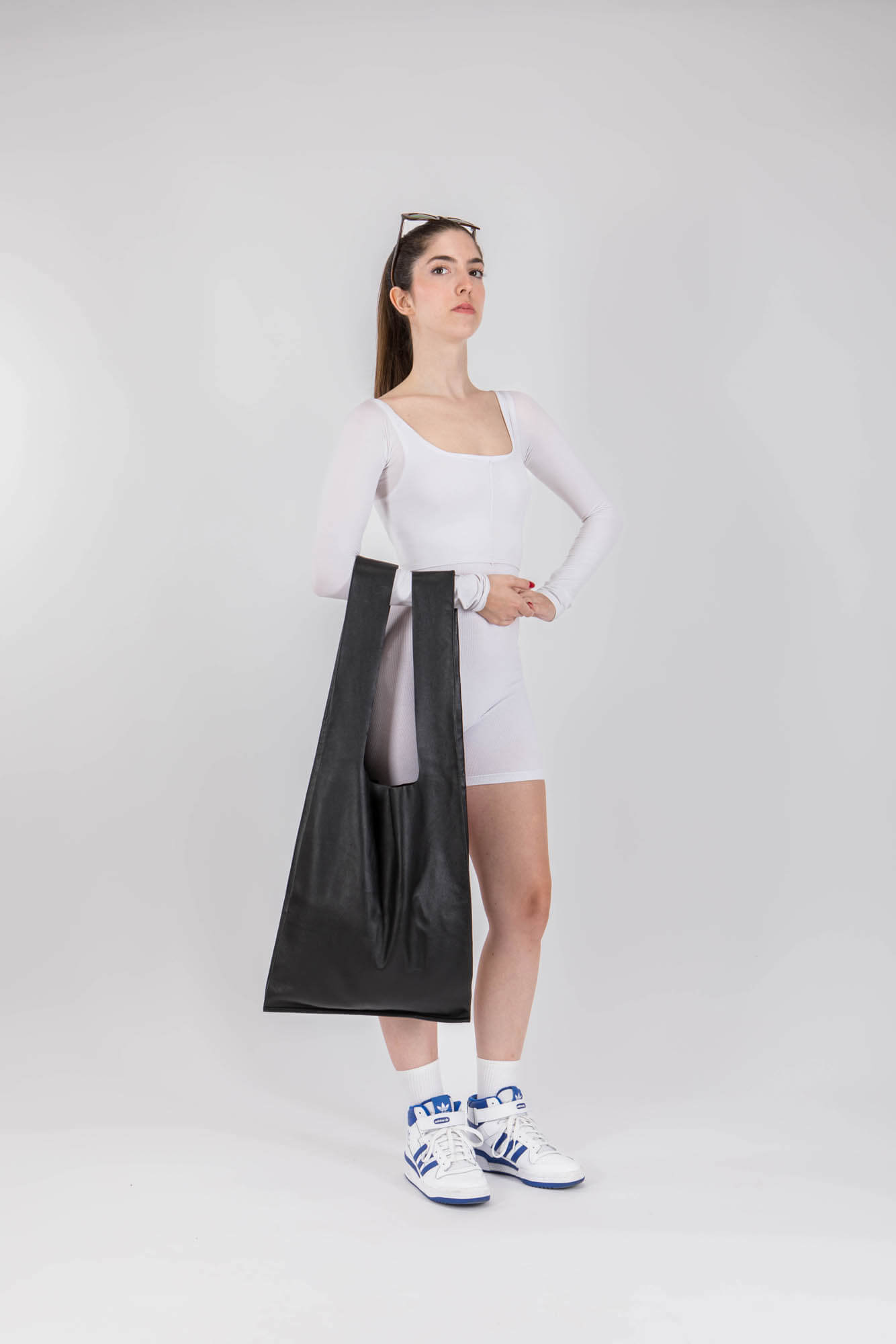 Soft Leather Maxi Market Bag Black