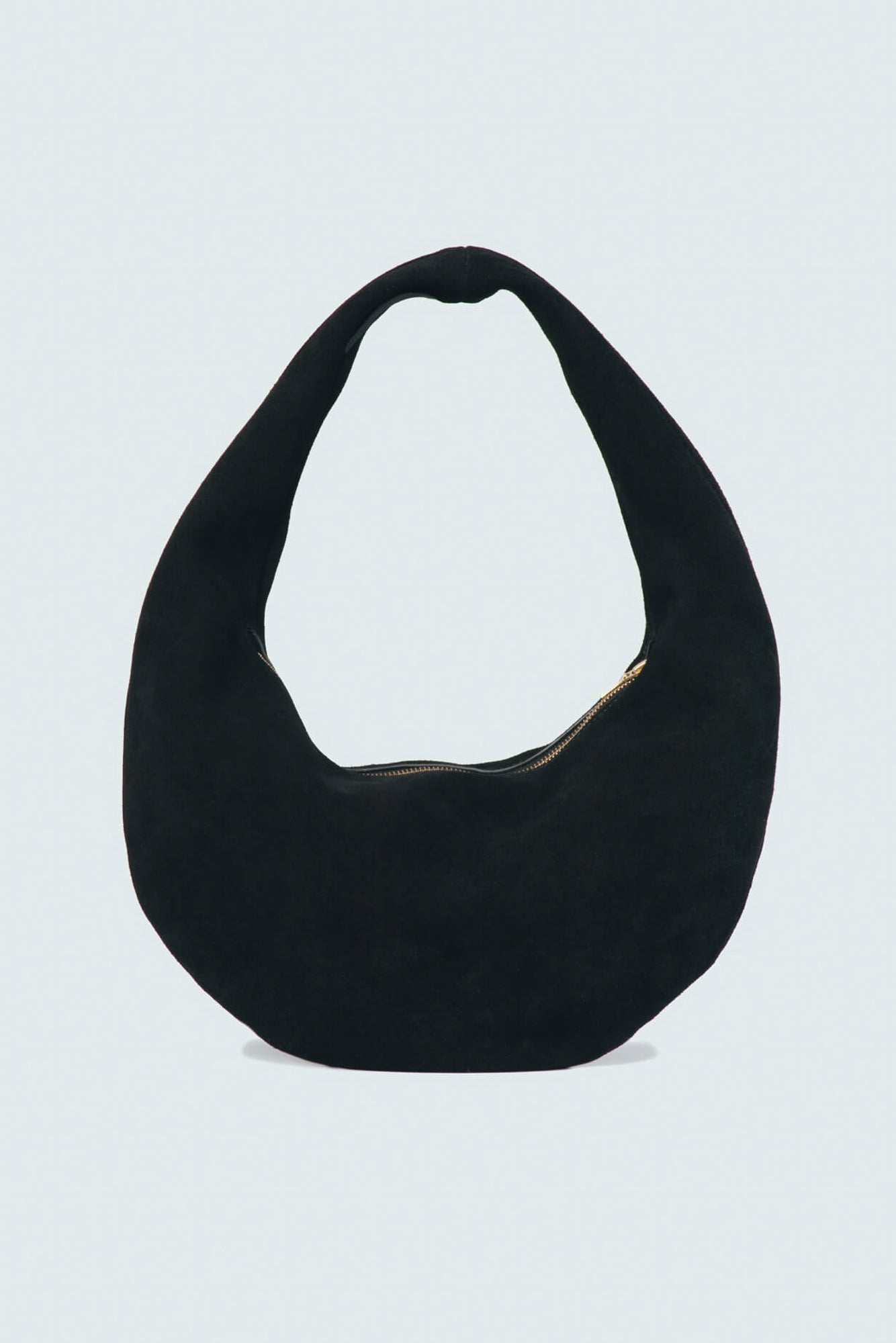 Suede Slouchy Shoulder Bag Black