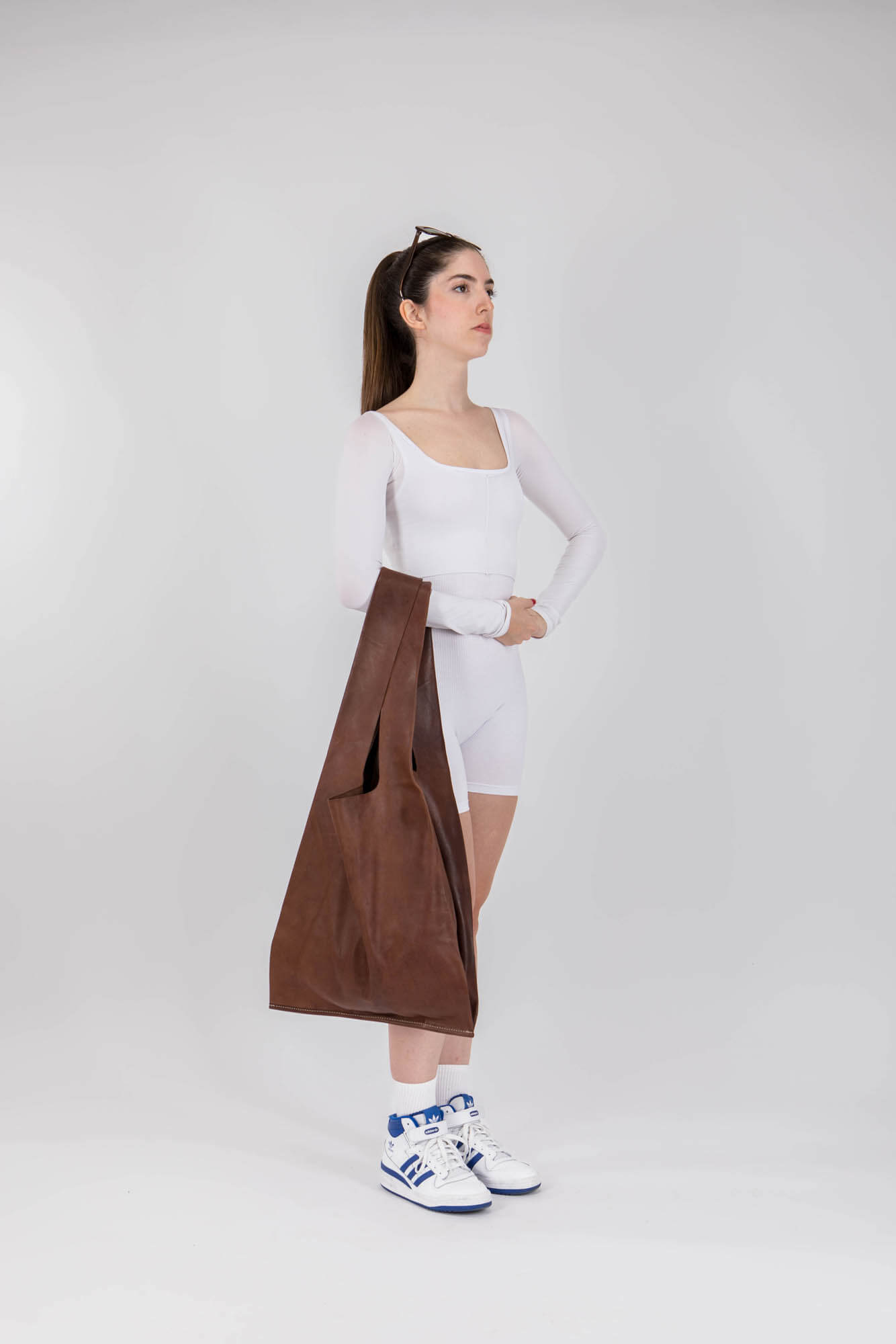 Soft Leather Maxi Market Bag Chestnut