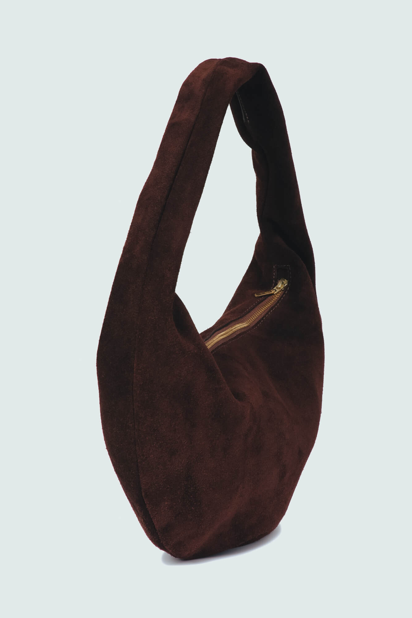 Suede Slouchy Shoulder Bag Chestnut