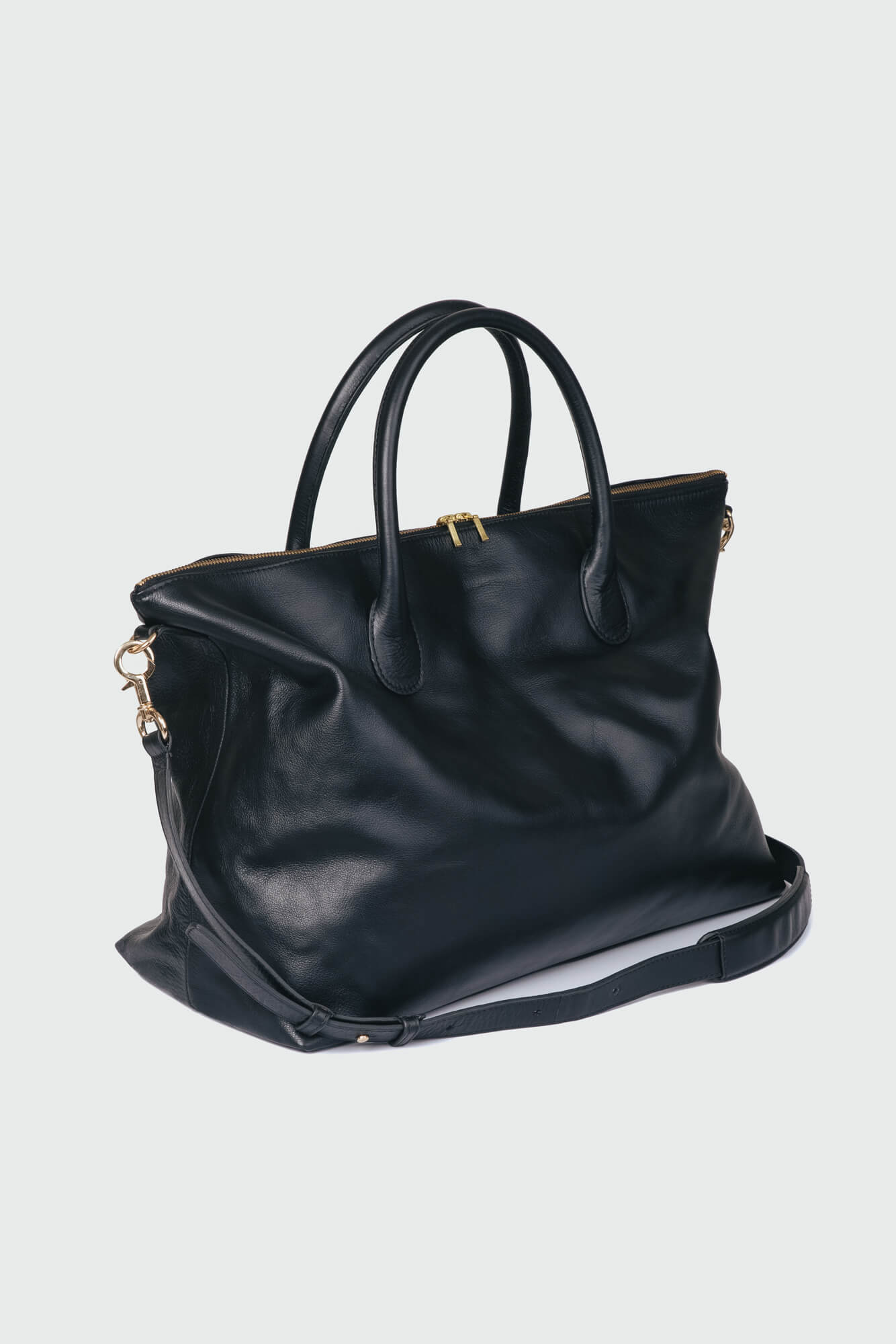 Soft Leather Duffle Bag Black