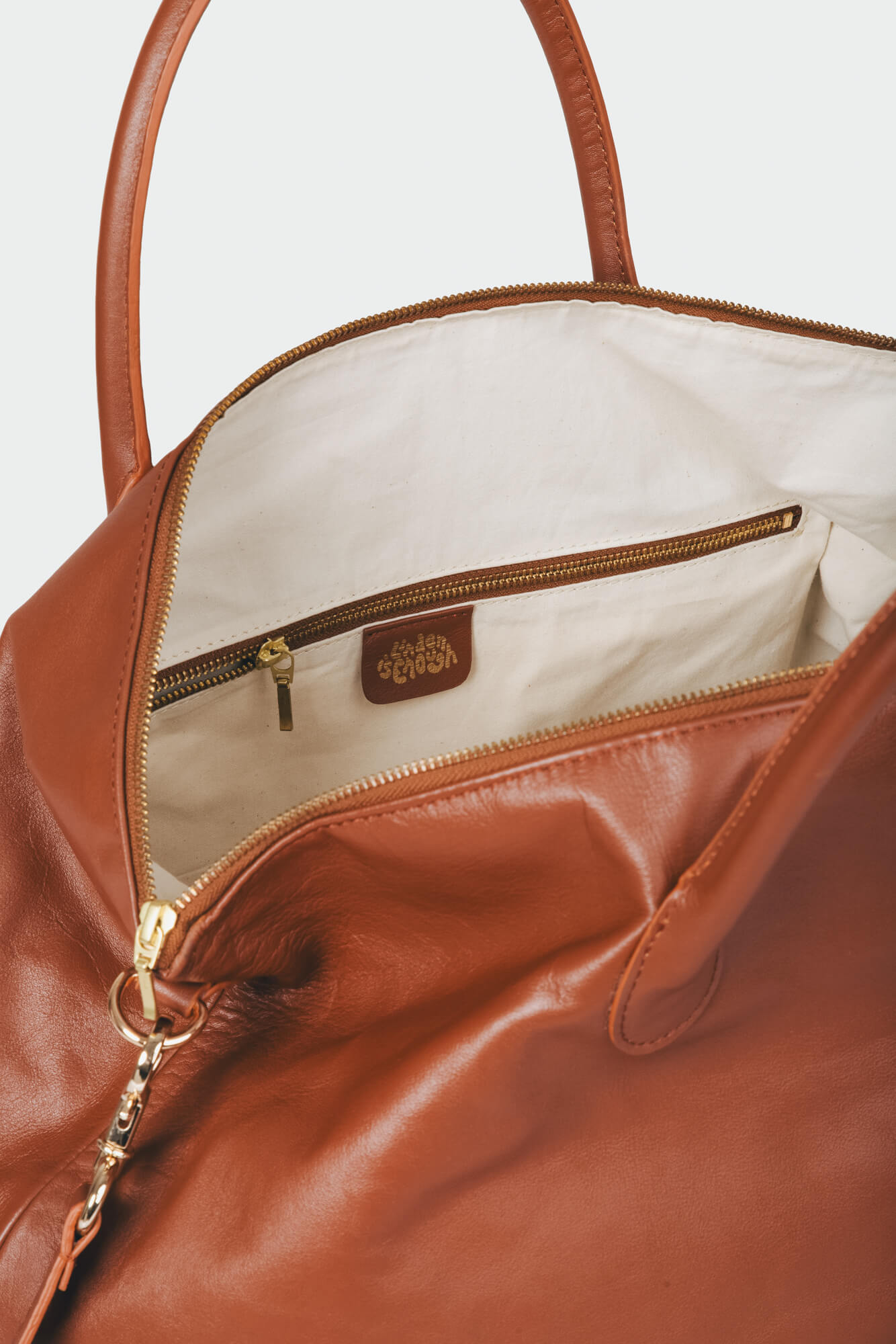 Soft Leather Duffle Bag Cognac