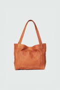 Soft Leather Medium Tote Cognac
