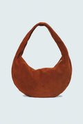 Suede Slouchy Shoulder Bag Cognac