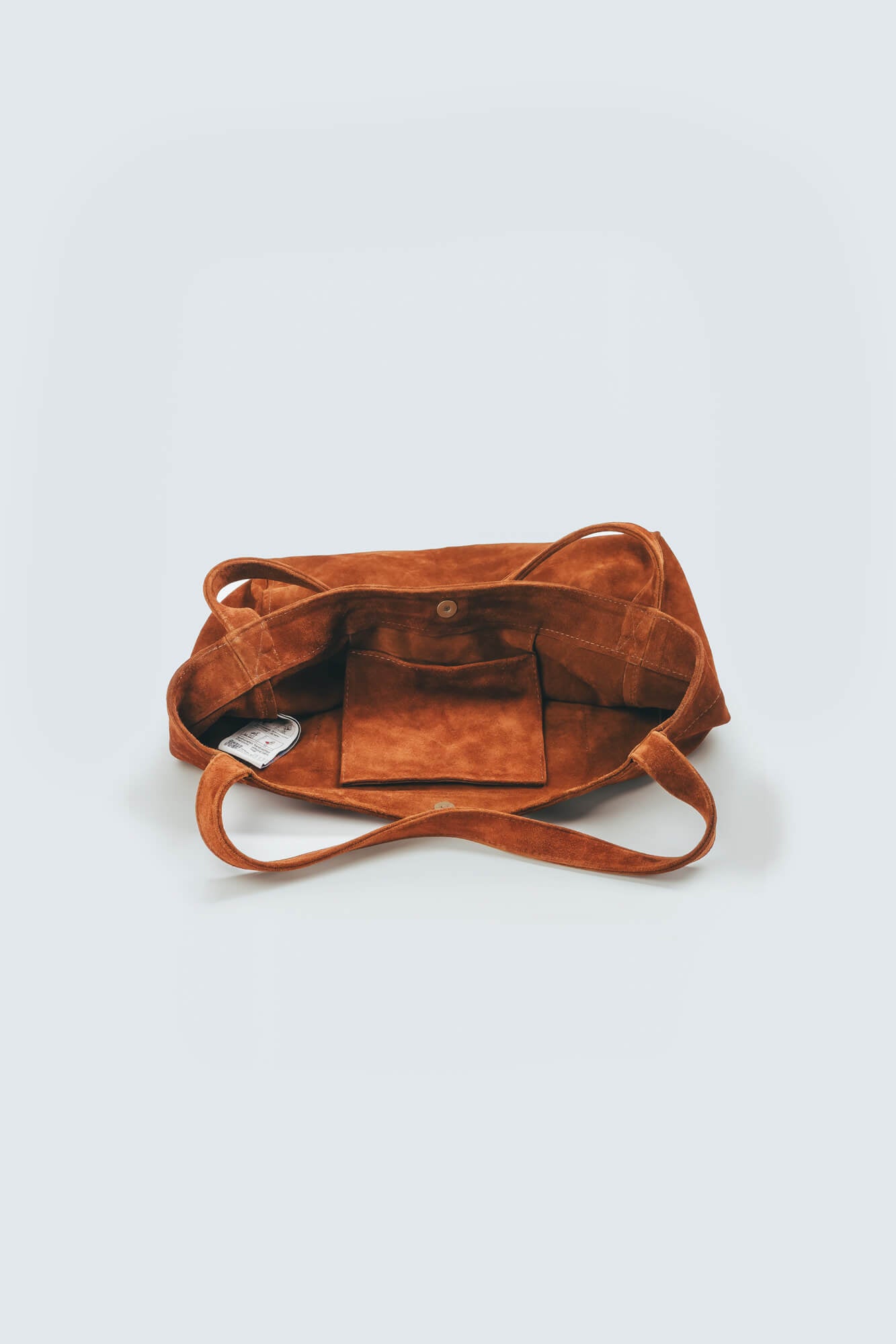 Suede Leather Maxi Tote Cognac