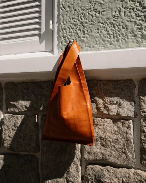 Soft Leather Market Bag Cognac