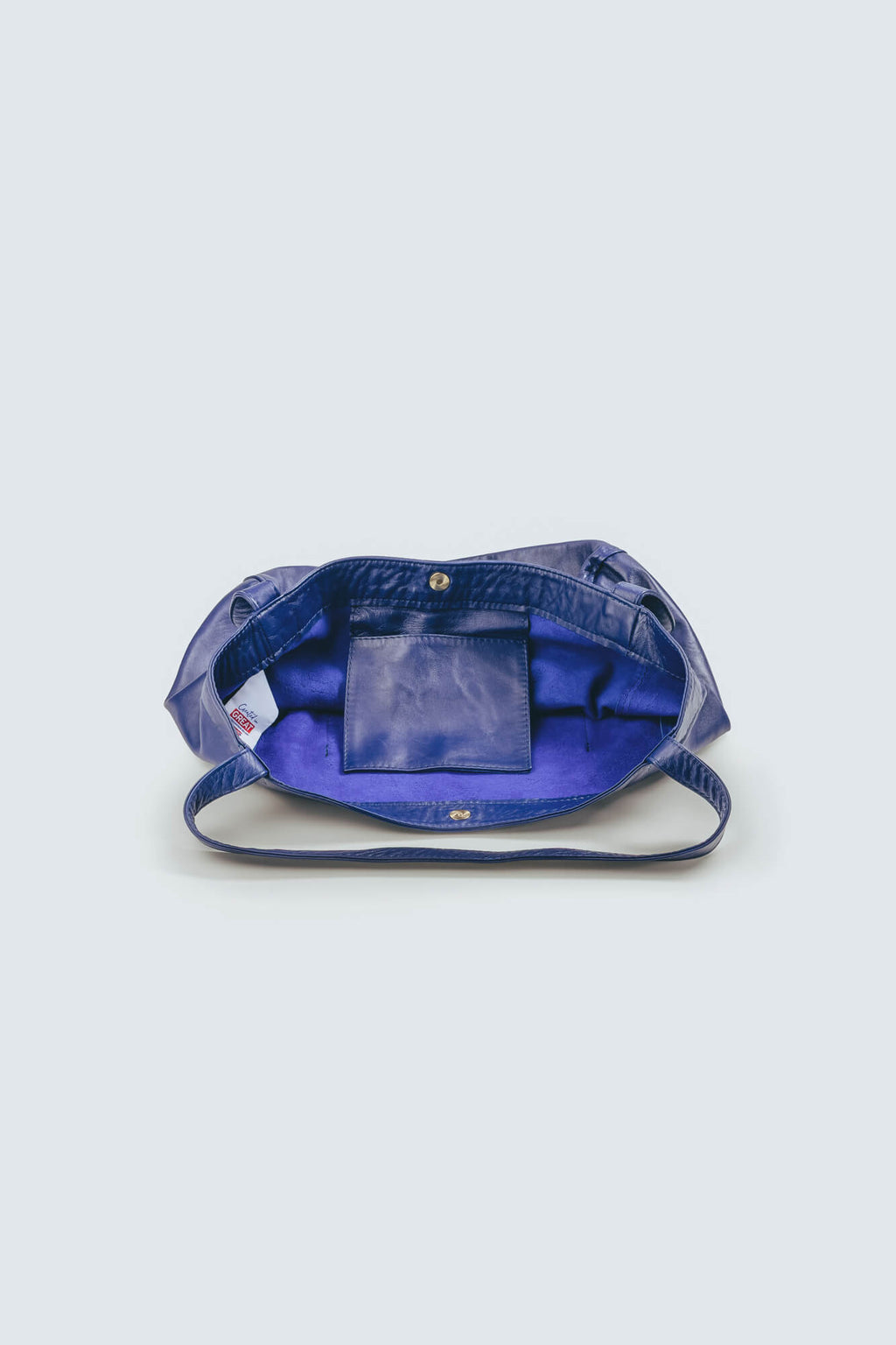 Soft Leather Maxi Tote Deep Blue