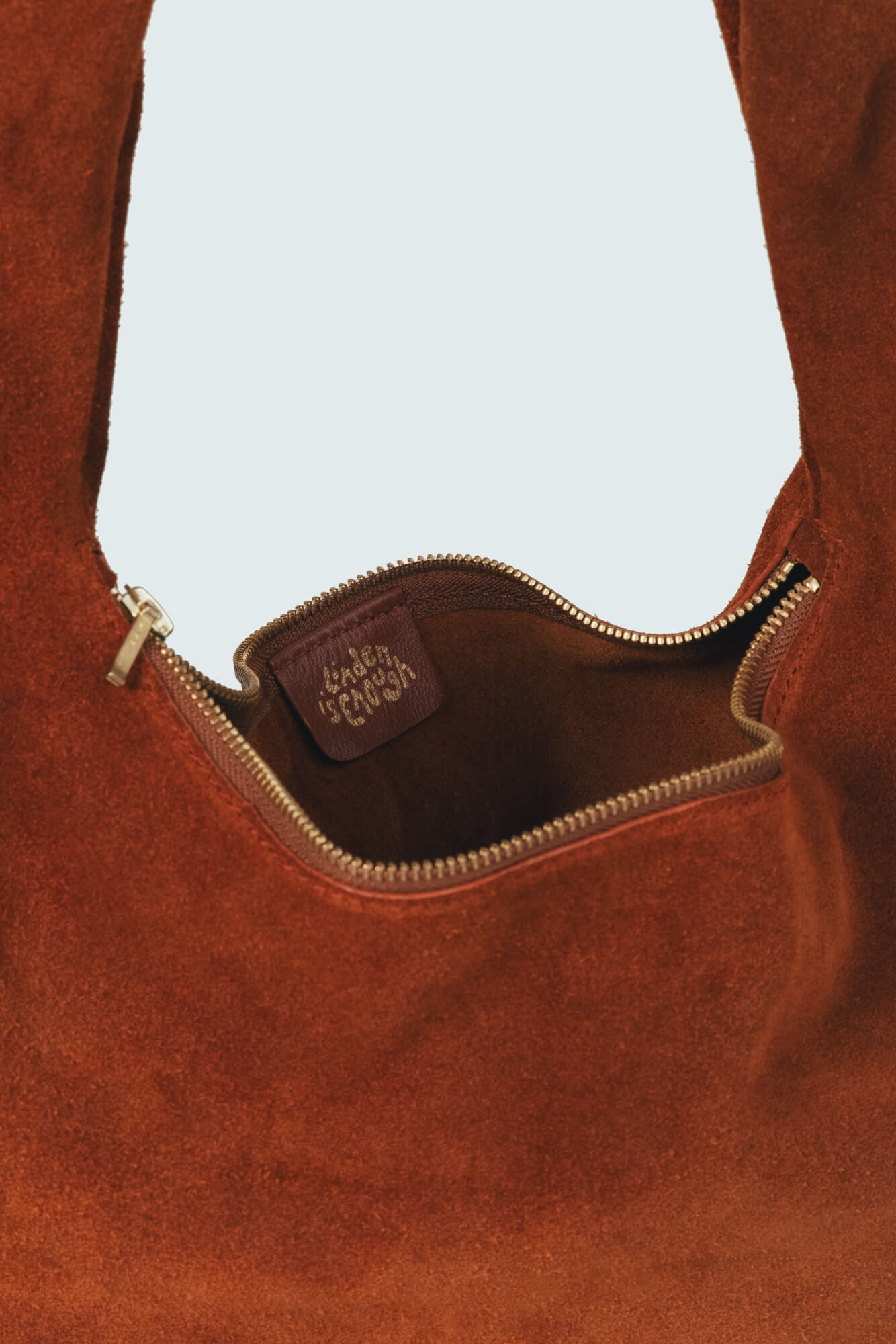 Suede Slouchy Shoulder Bag Cognac