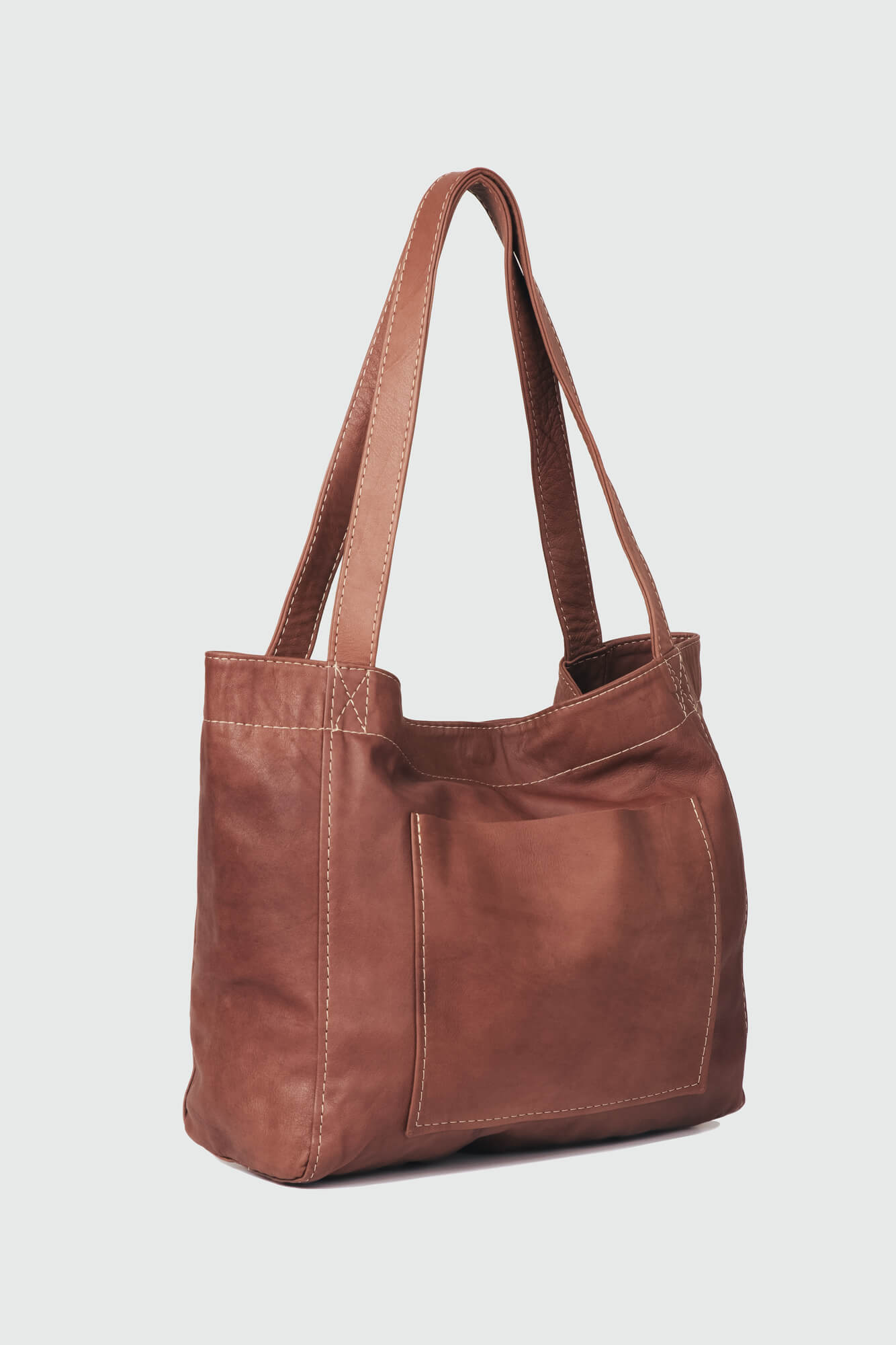 Soft Leather Medium Tote Chestnut