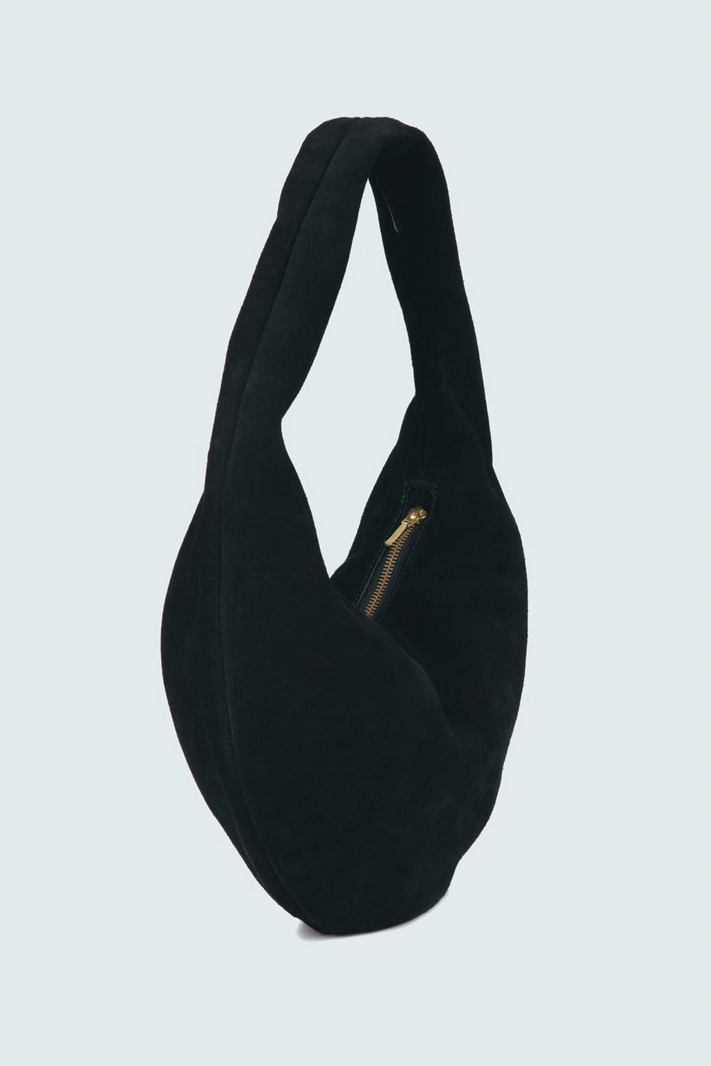 Suede Slouchy Shoulder Bag Black