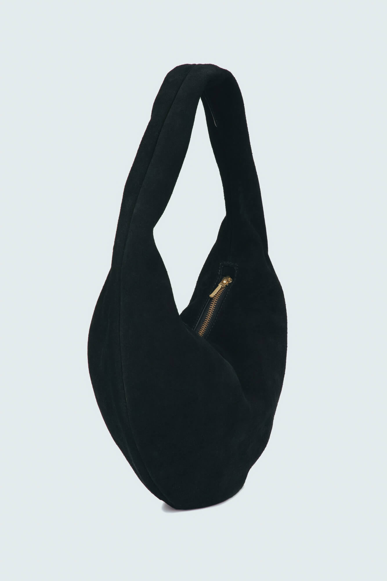 Suede Slouchy Shoulder Bag Black