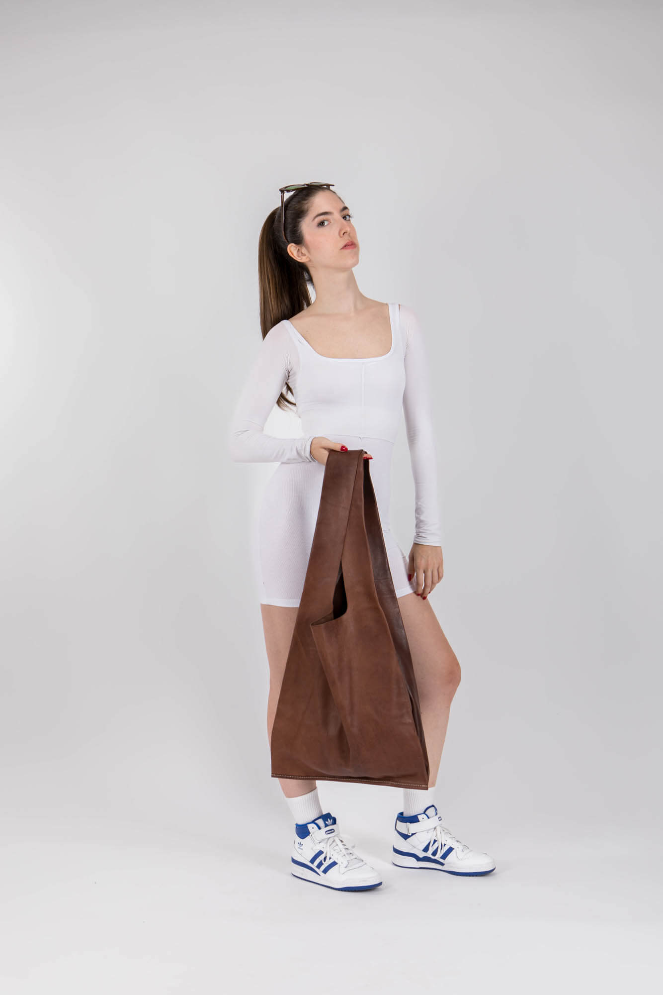 Soft Leather Maxi Market Bag Chestnut