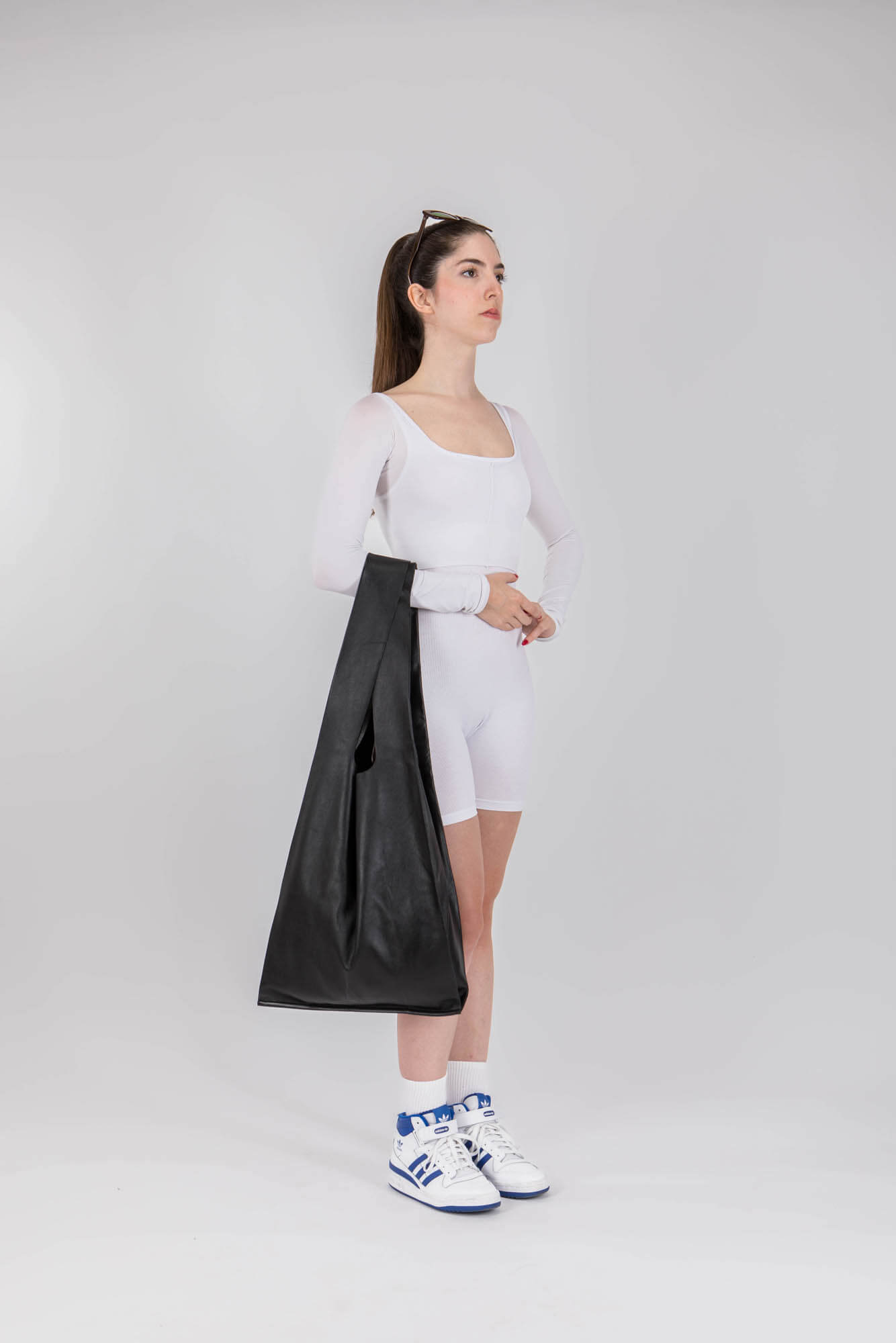 Soft Leather Maxi Market Bag Black