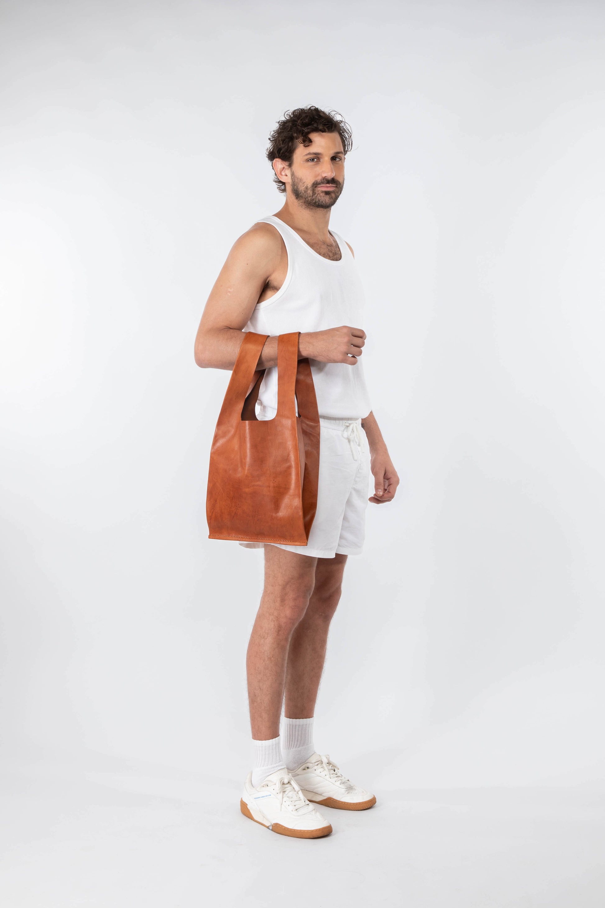 Soft Leather Market Bag Cognac
