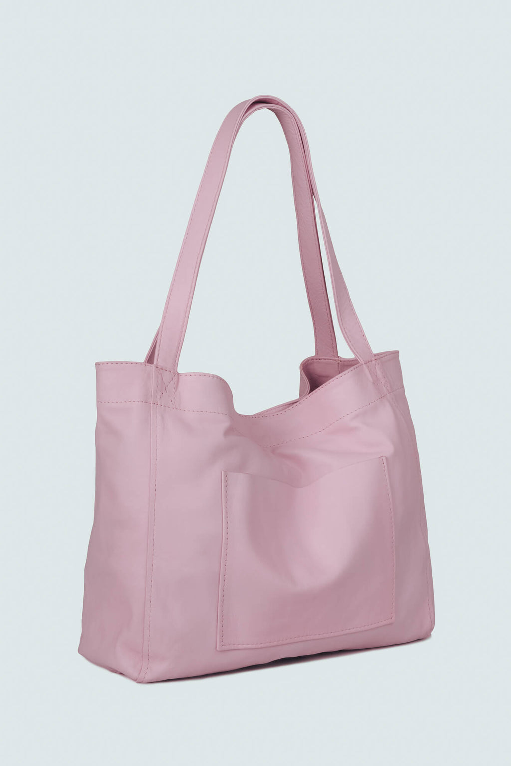 Soft Leather Maxi Tote Powder Pink