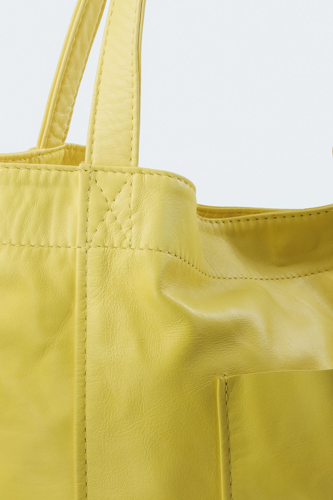 Soft Leather Maxi Tote Butter Yellow