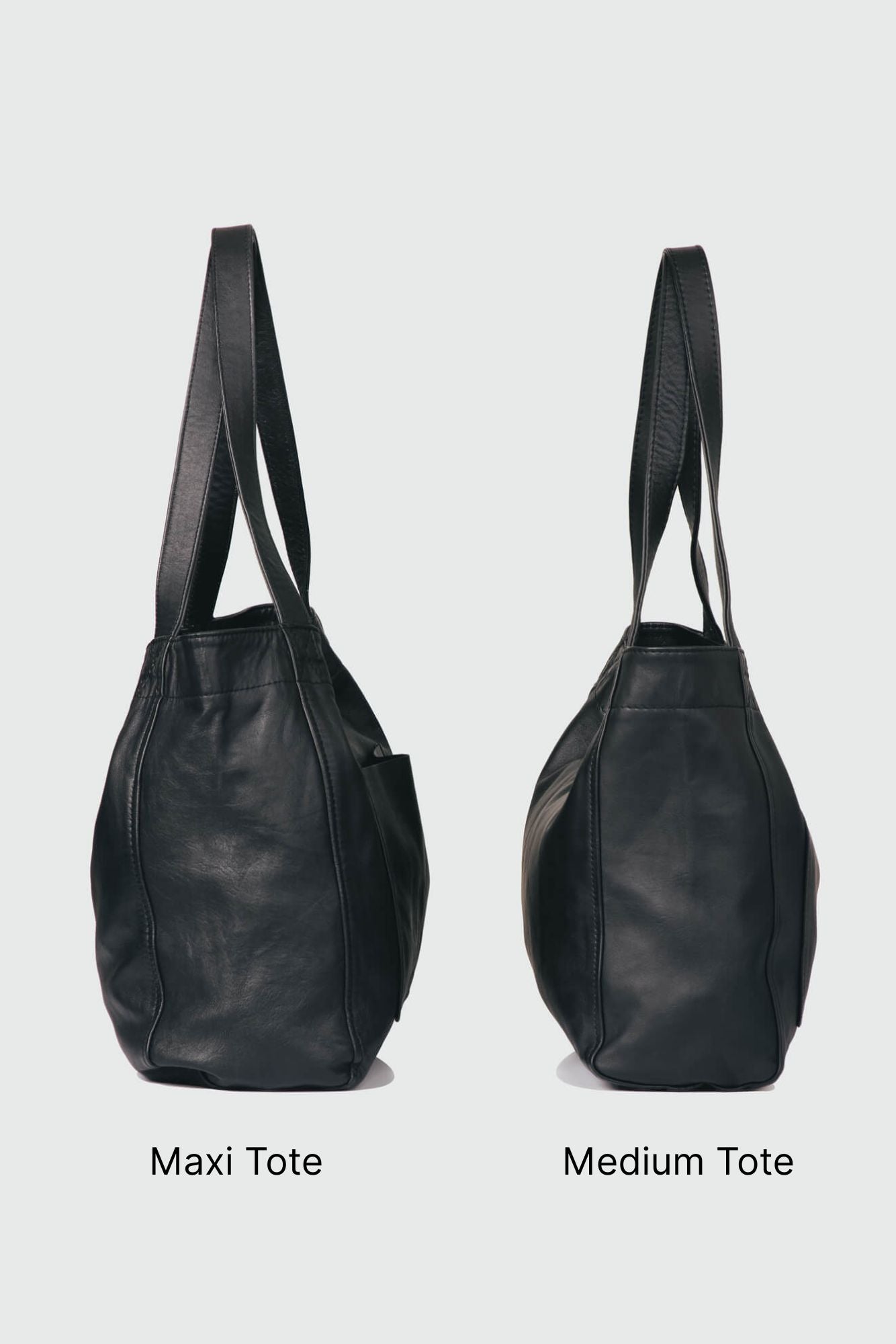 Soft Leather Maxi Tote Cognac