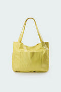 Soft Leather Maxi Tote Butter Yellow