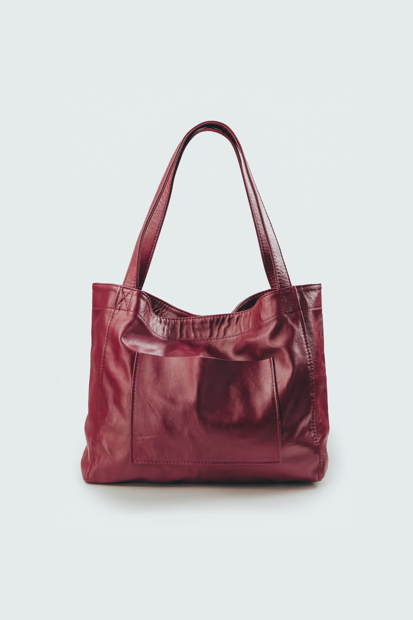 Soft Leather Maxi Tote Oxblood