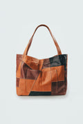 Up-cycled Patchwork Soft Leather Maxi Tote