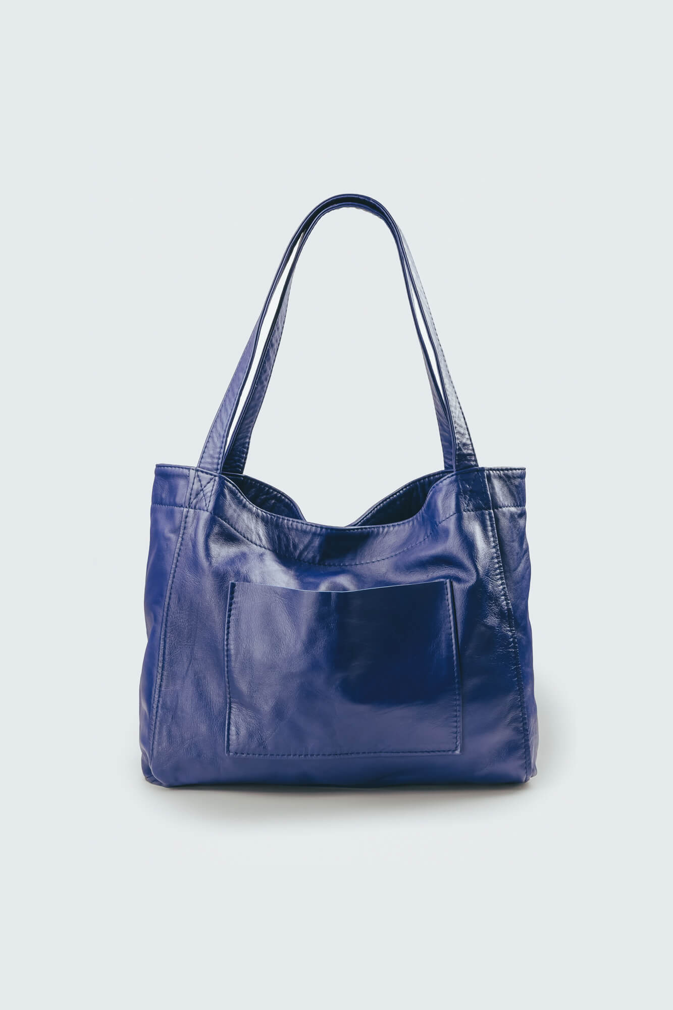 Soft Leather Maxi Tote Deep Blue