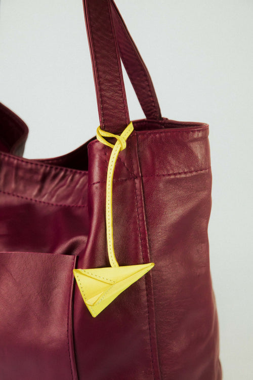 Paper Airplane Bag Charm Butter Yellow