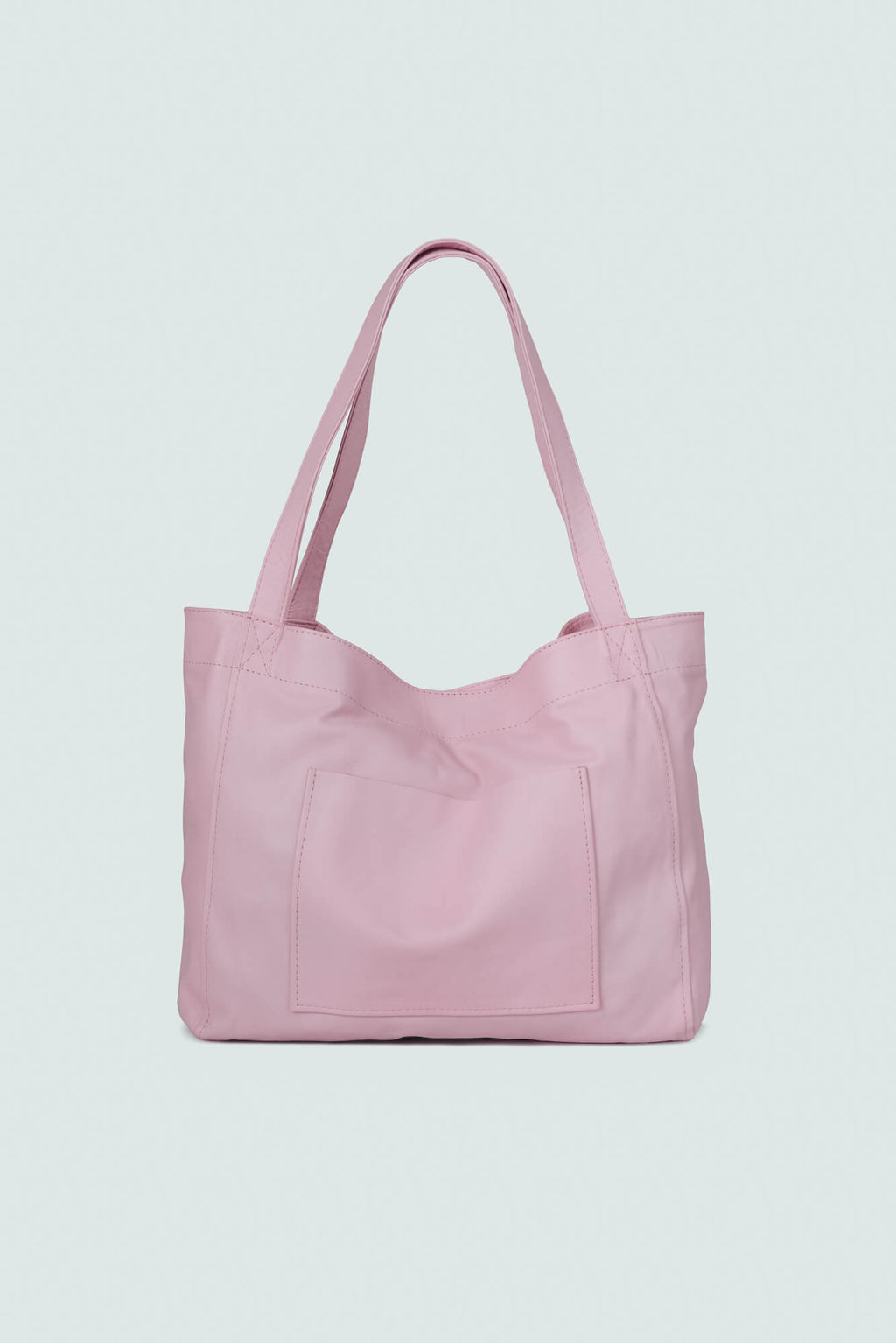 Soft Leather Maxi Tote Powder Pink