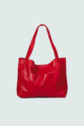Soft Leather Maxi Tote Red