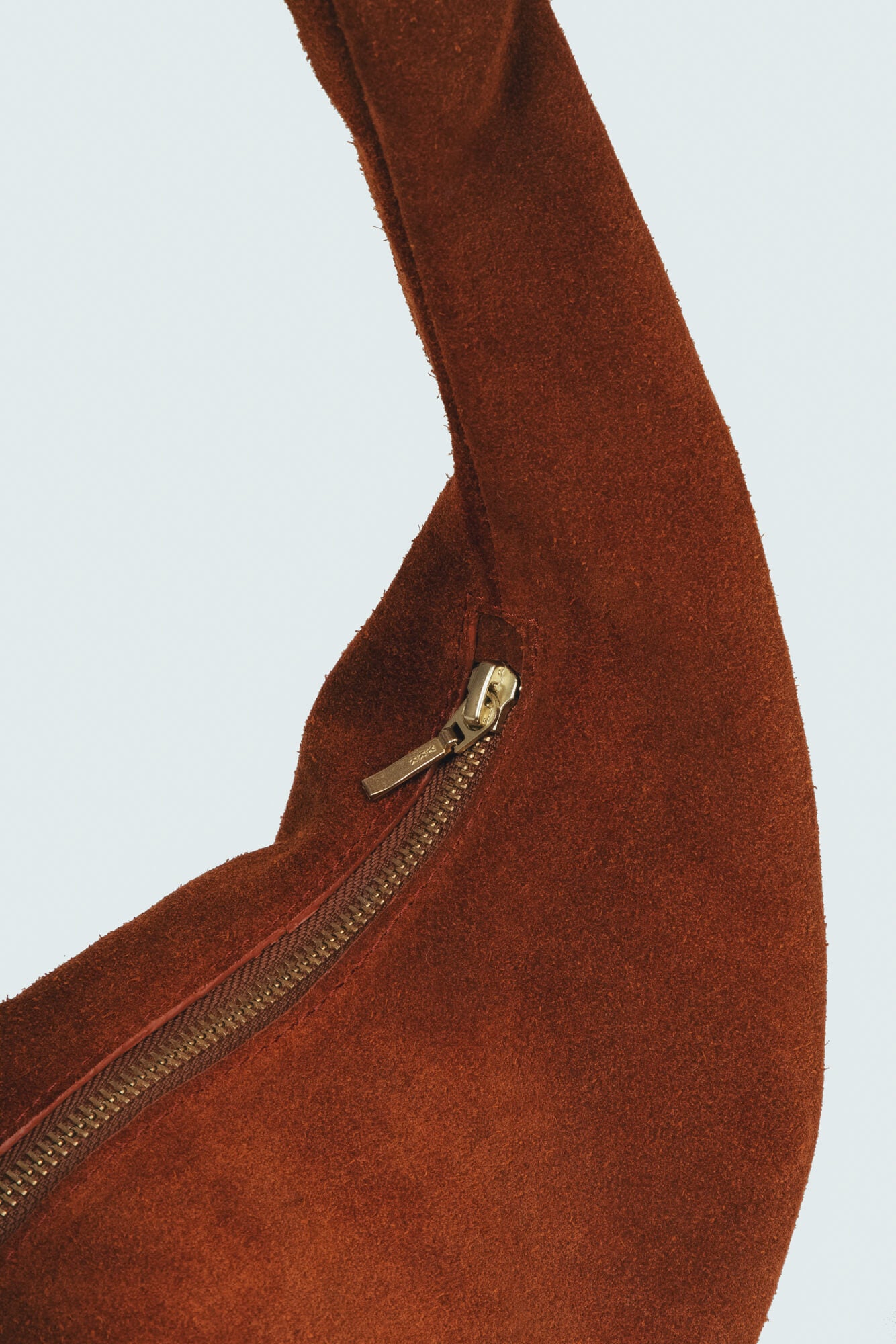 Suede Slouchy Shoulder Bag Cognac