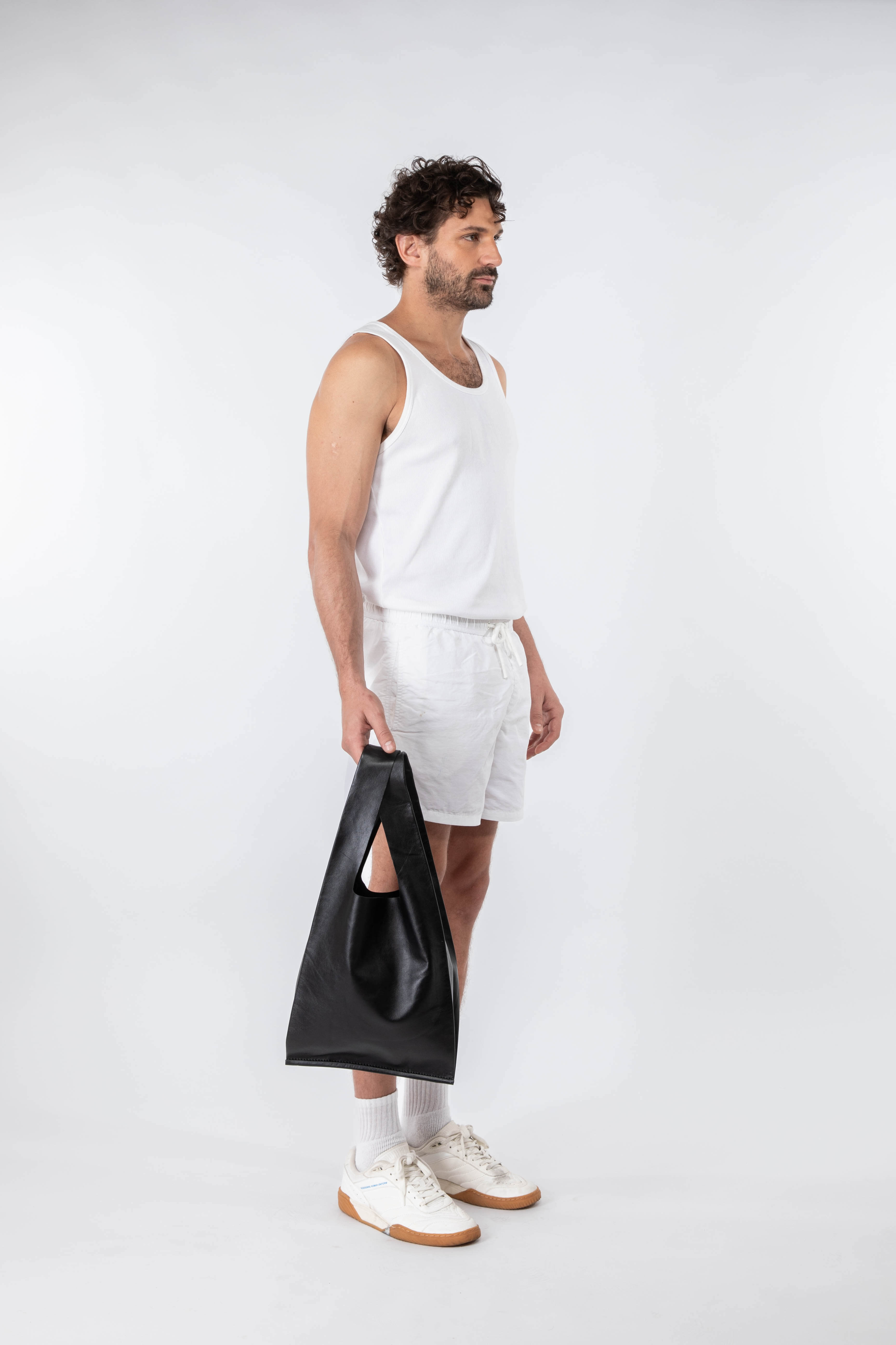 Soft Leather Market Bag Black