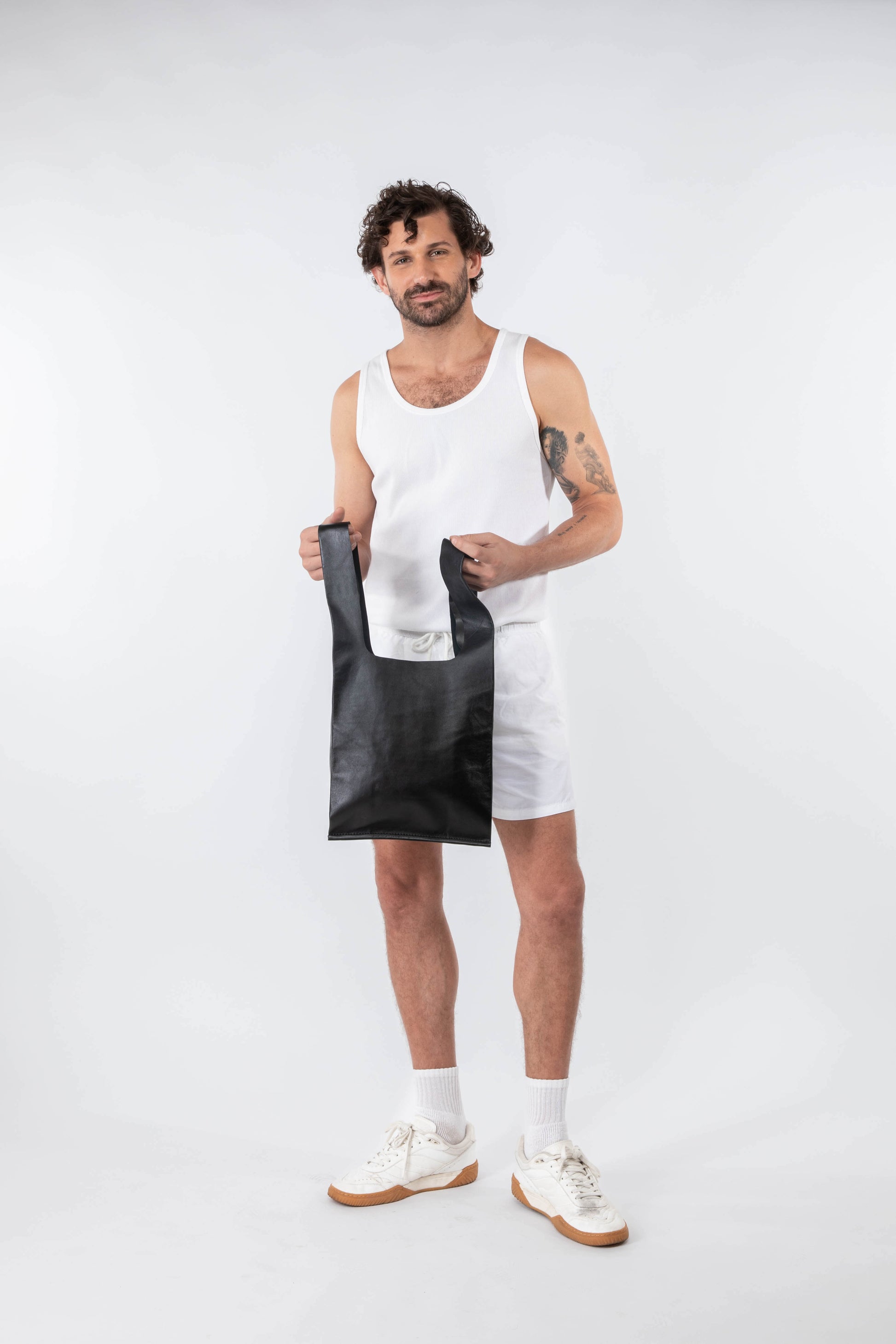 Soft Leather Market Bag Black