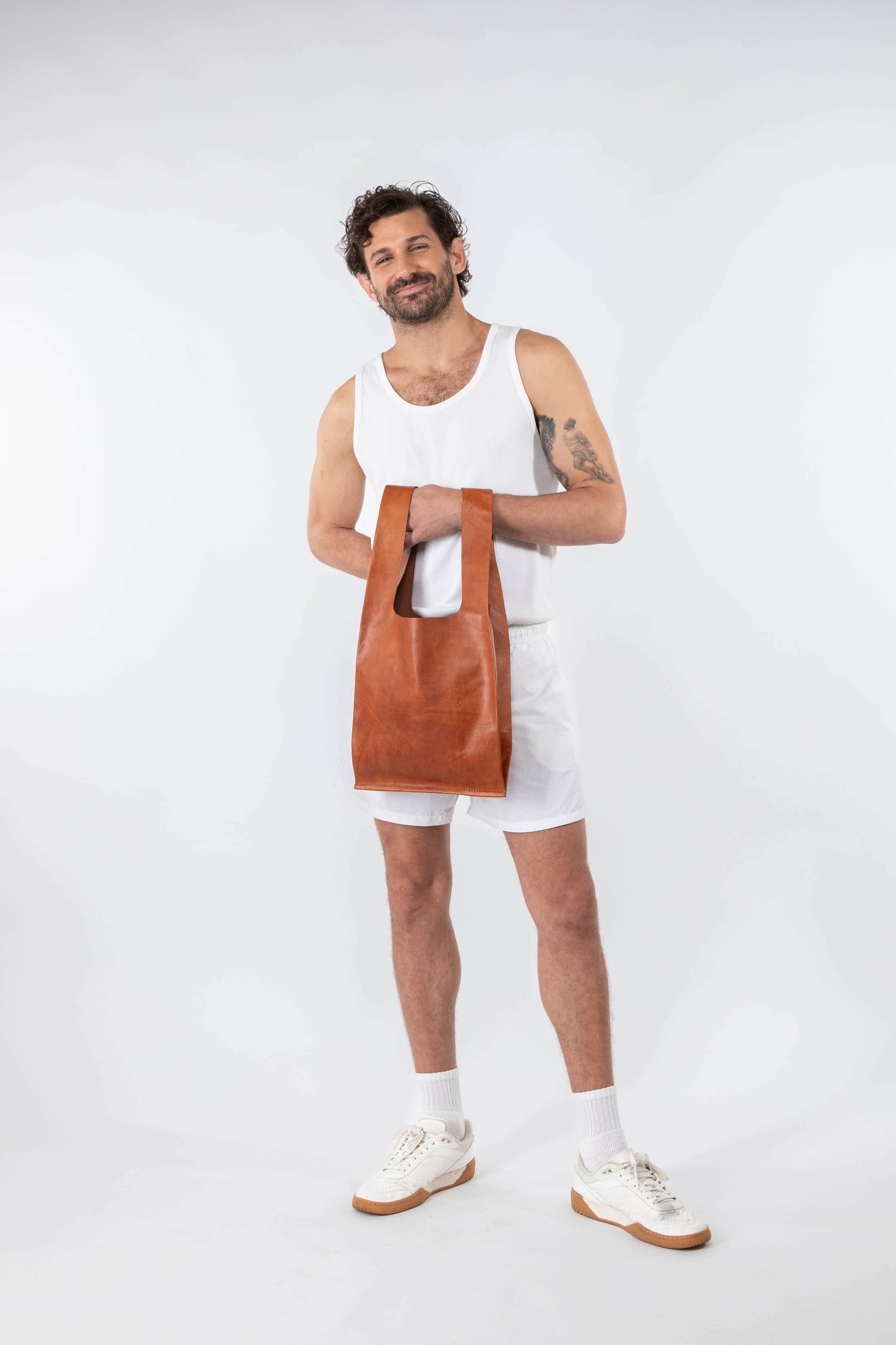 Soft Leather Market Bag Cognac