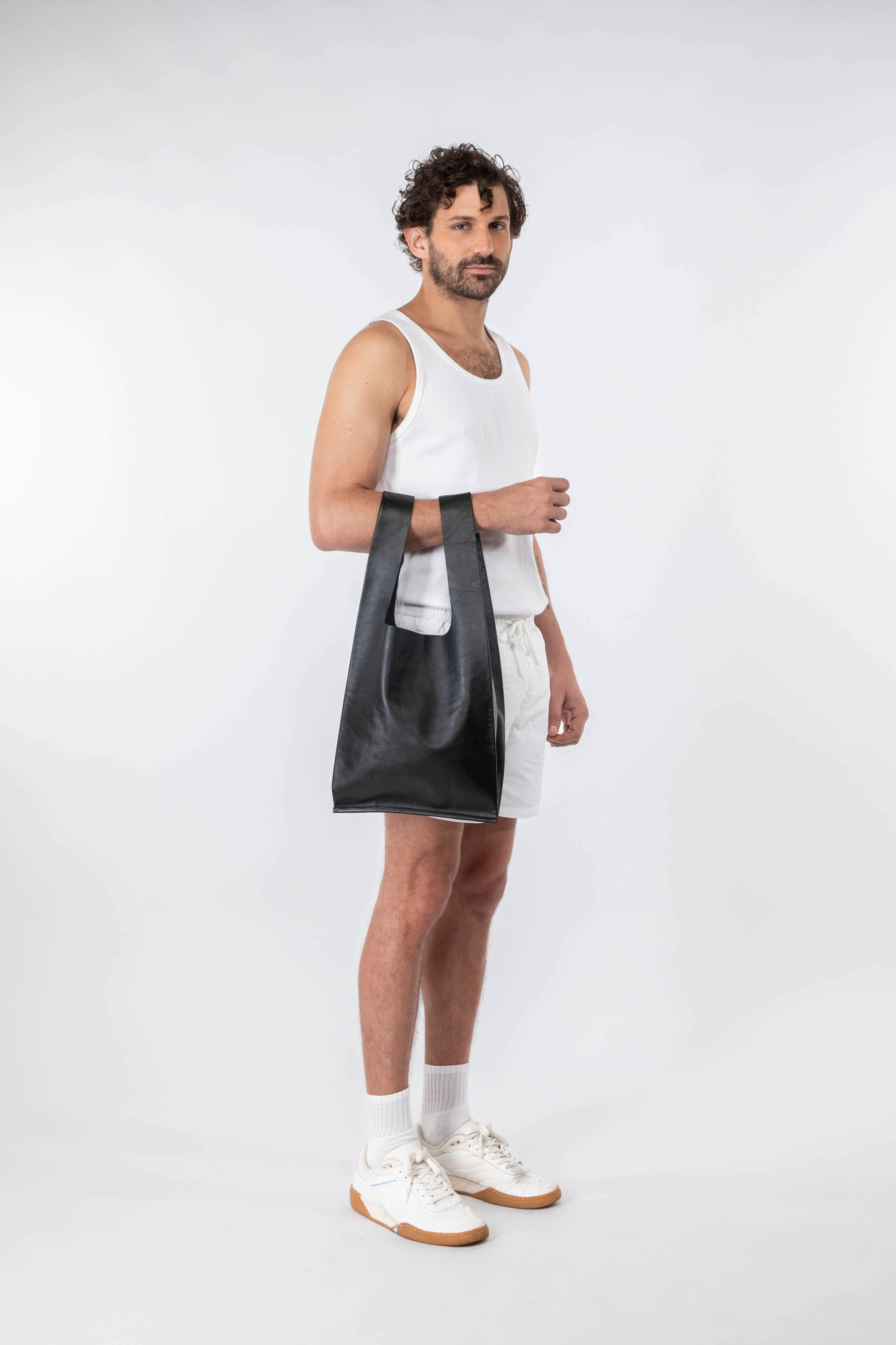 Soft Leather Market Bag Black