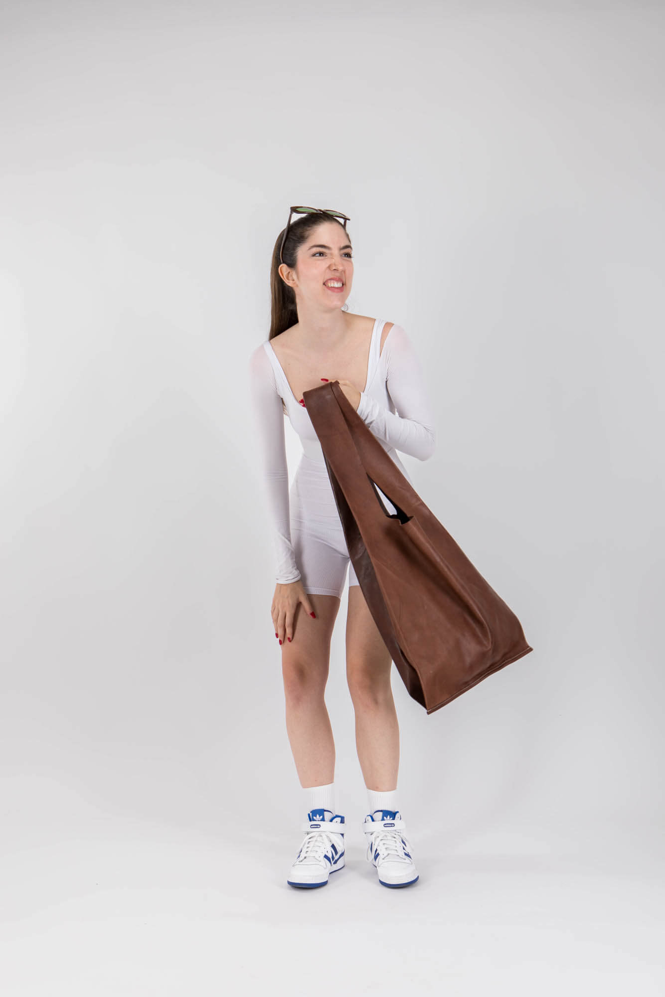 Soft Leather Maxi Market Bag Chestnut