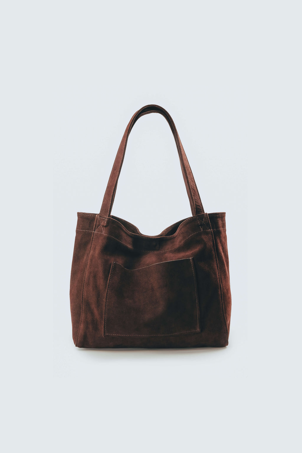 Suede Leather Medium Tote Chestnut