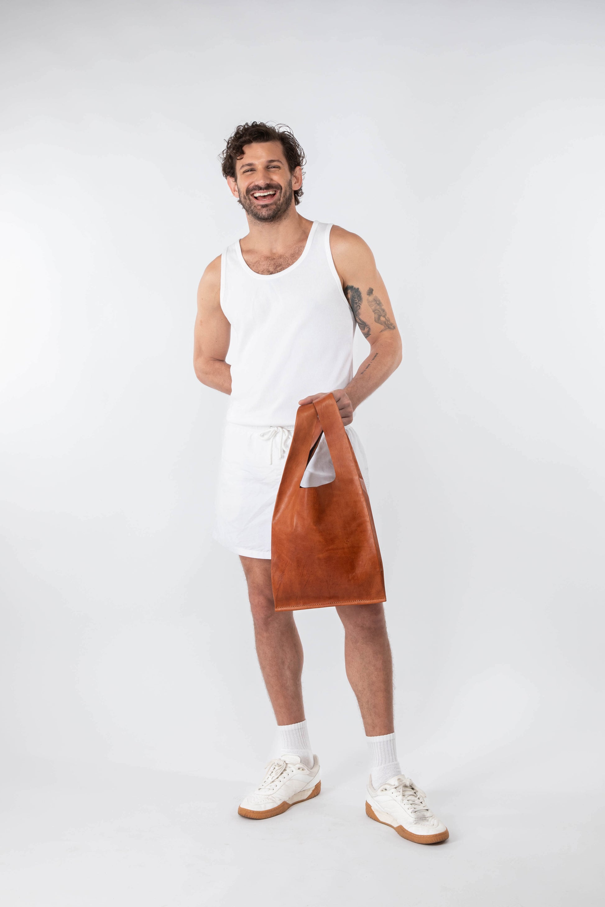 Soft Leather Market Bag Cognac