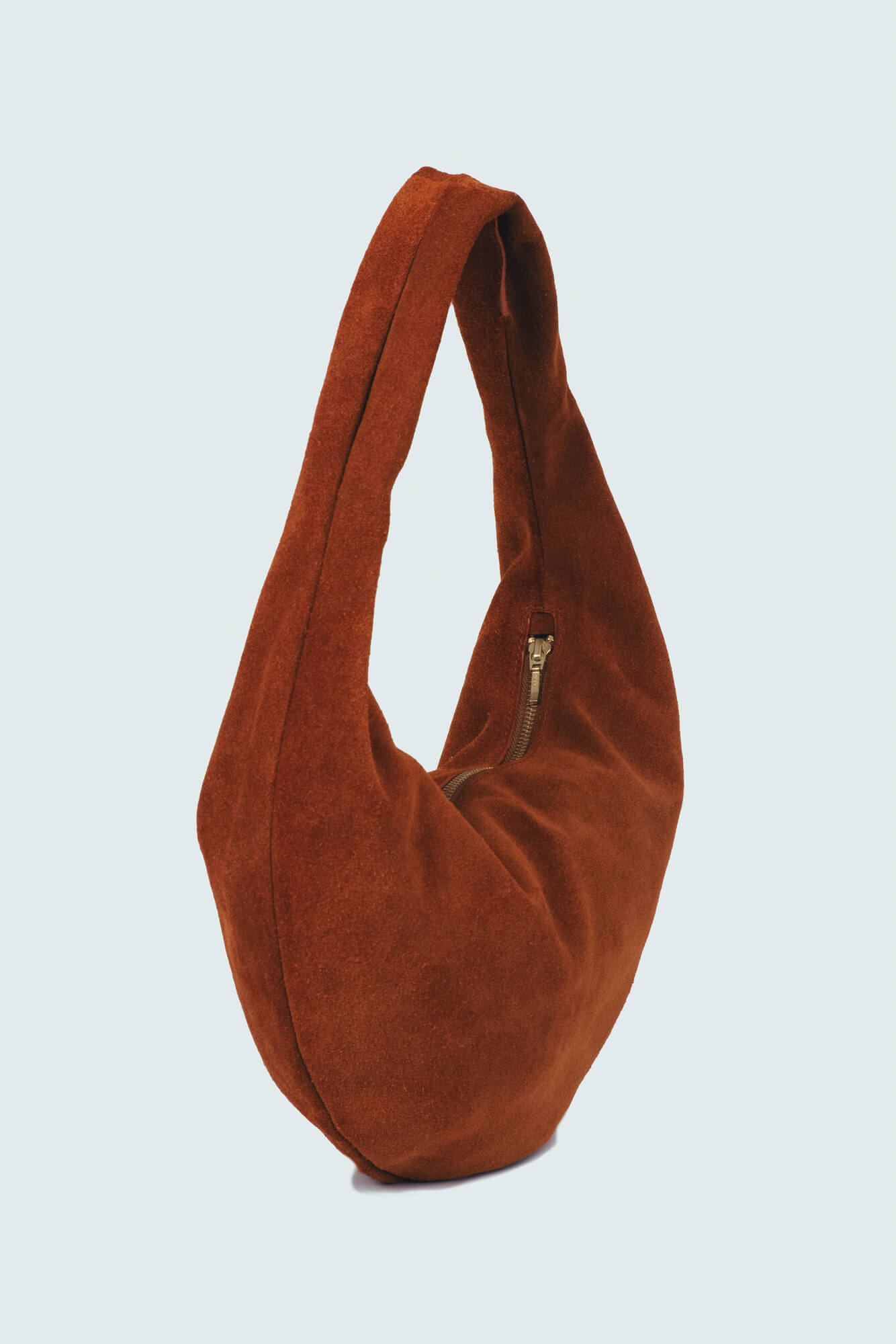 Suede Slouchy Shoulder Bag Cognac