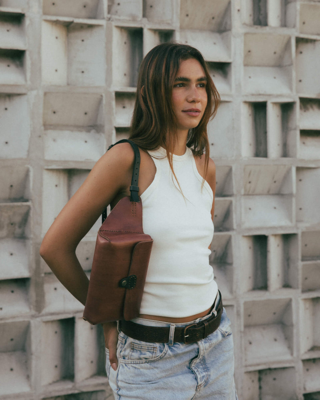 Leather Belt Bag Chestnut