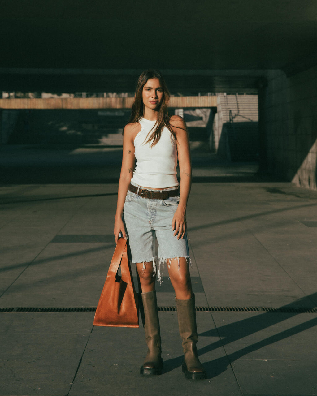 Soft Leather Market Bag Cognac