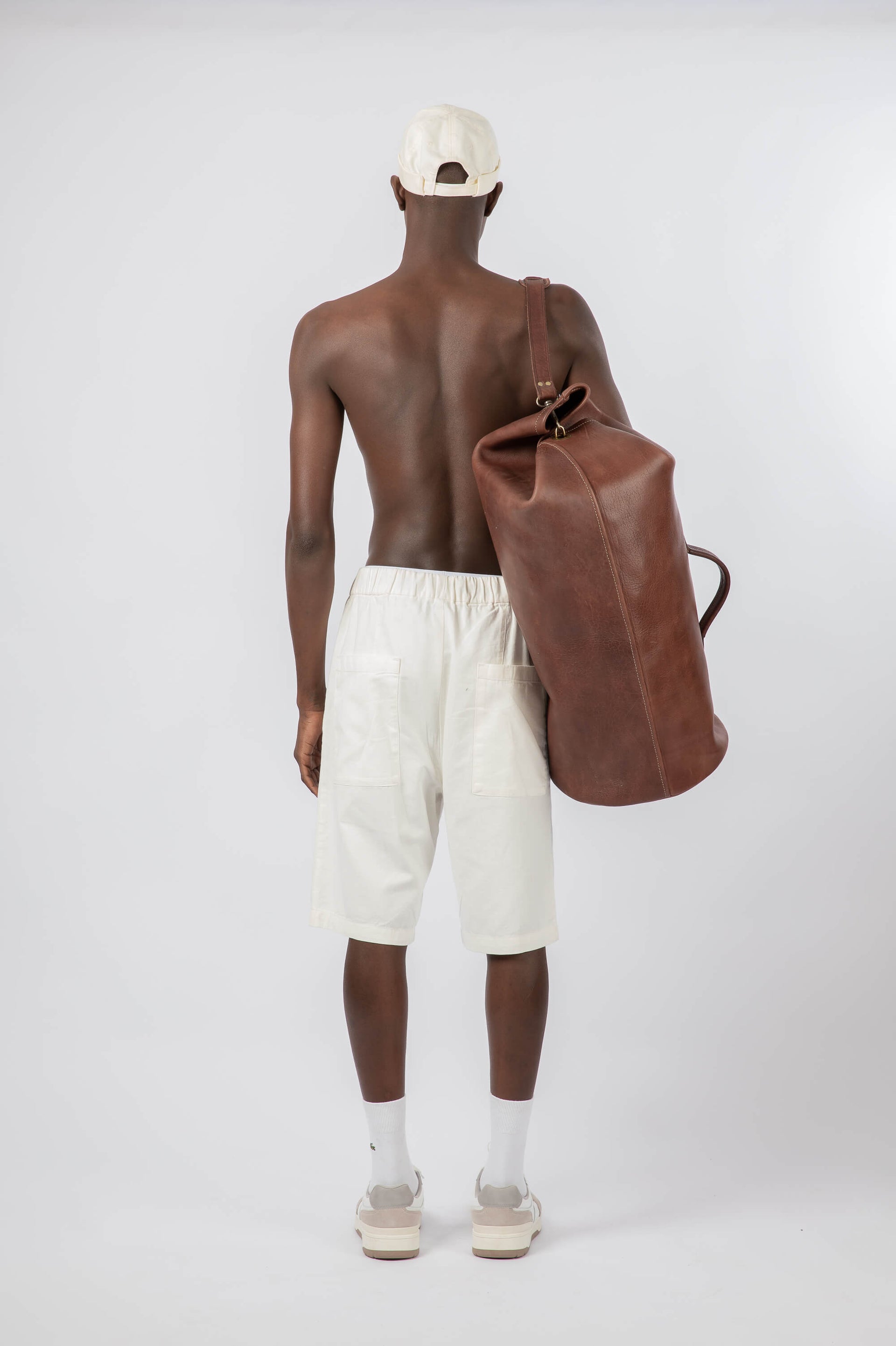 Leather Military Duffle Bag Chestnut
