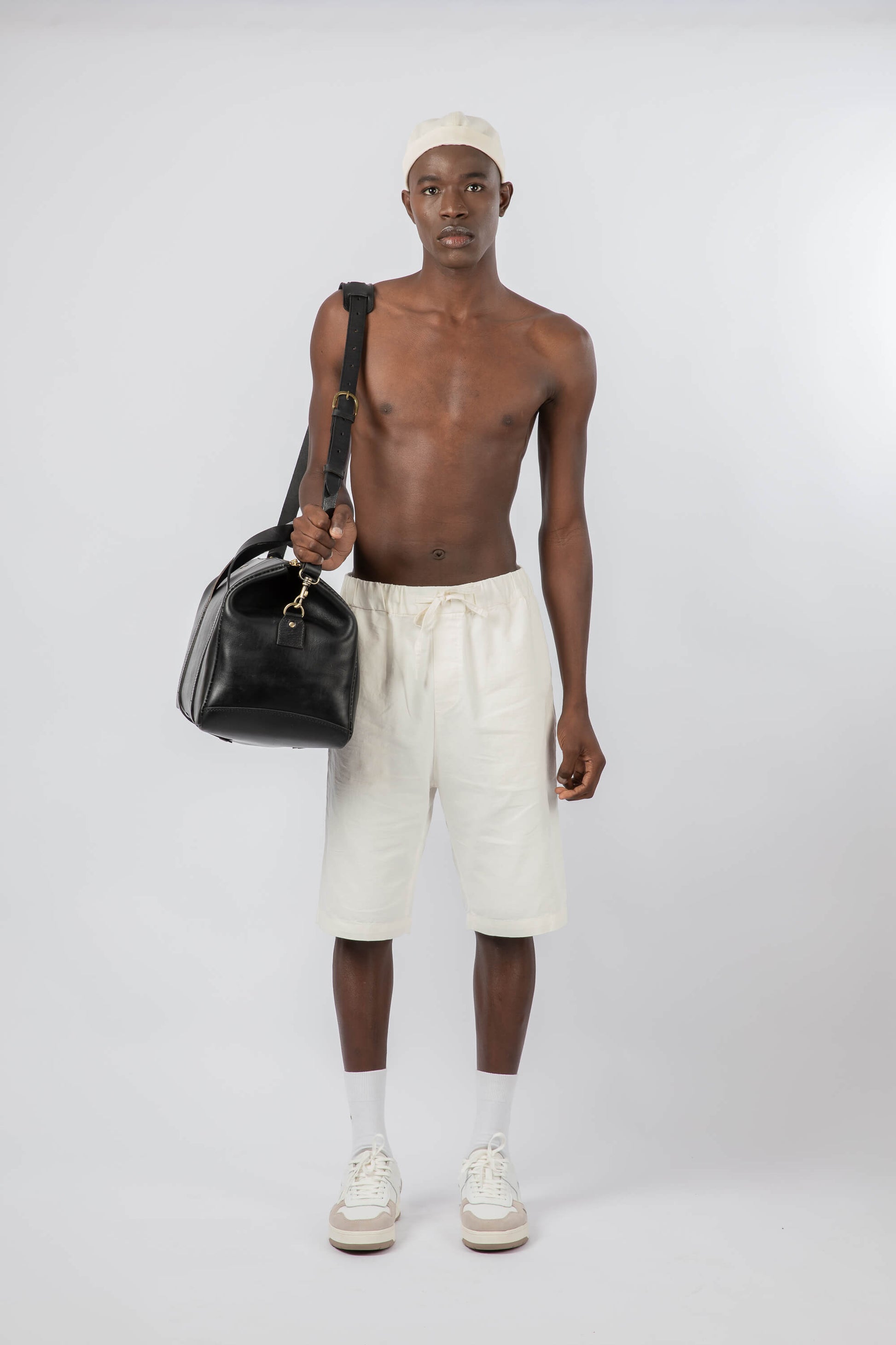 Leather Weekender Bag Black
