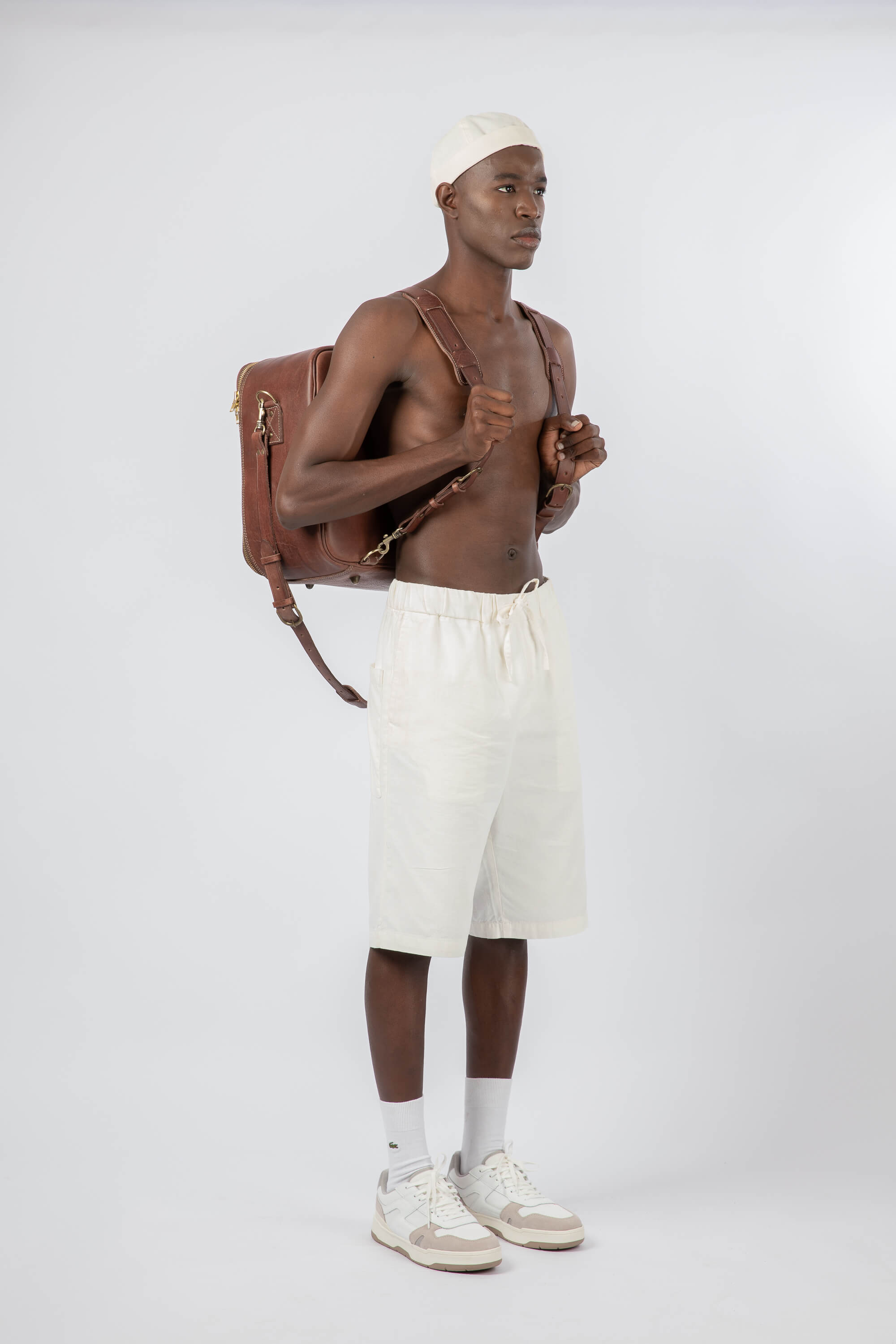 Leather Backpack Straps for Suitcase Chestnut