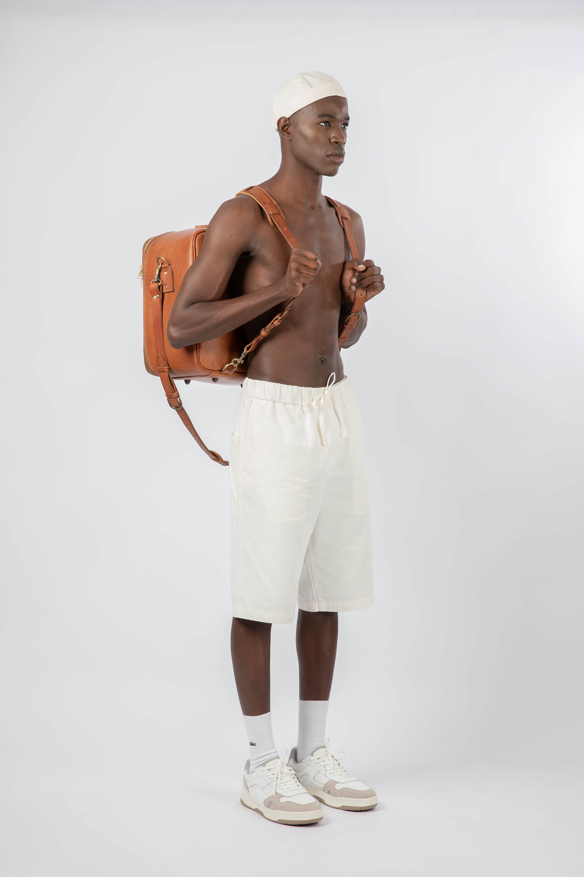 Leather Backpack Straps for Suitcase Cognac