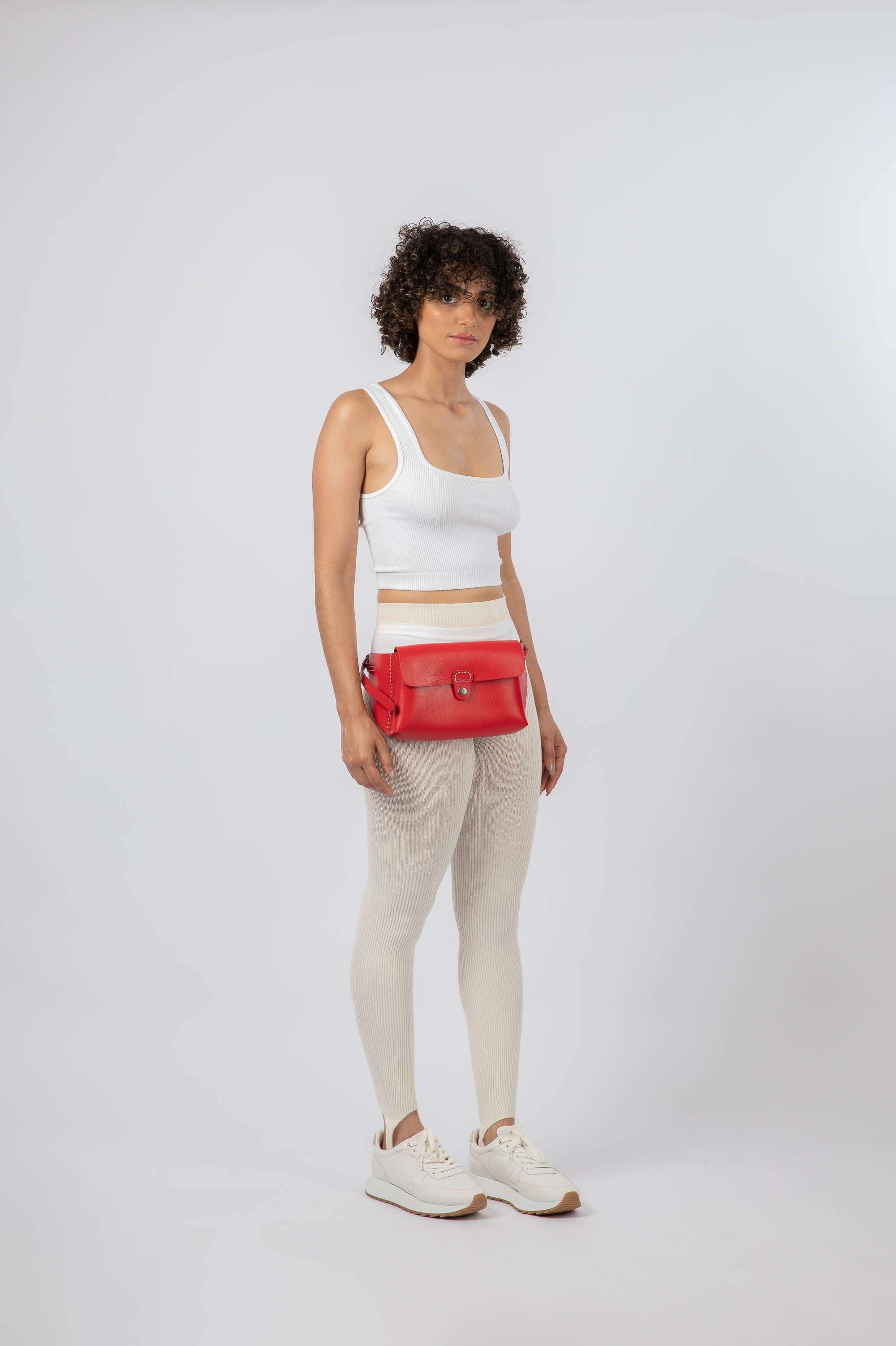 Leather Belt Bag Red