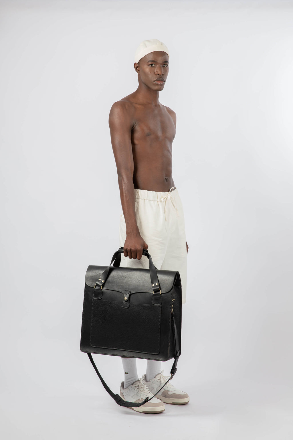 Leather Architect Portfolio Bag Black