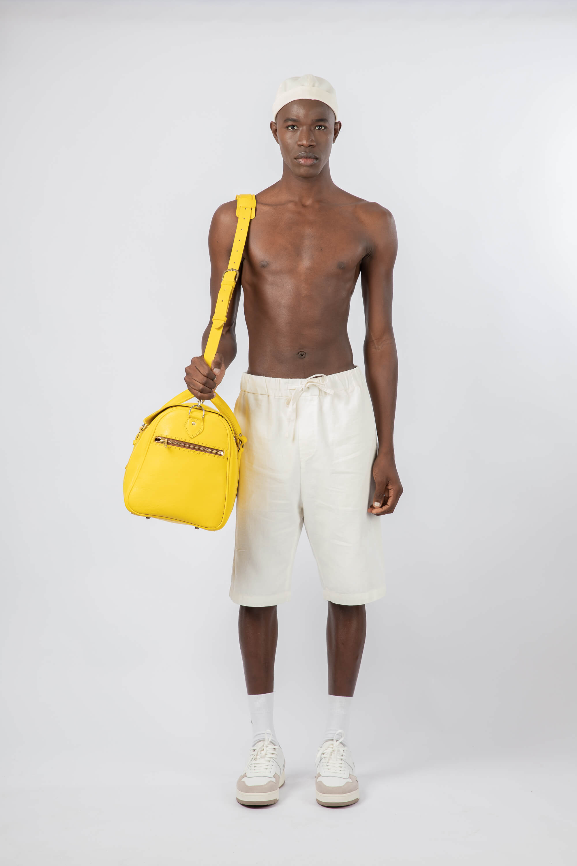 Yellow leather hot sale duffle bag